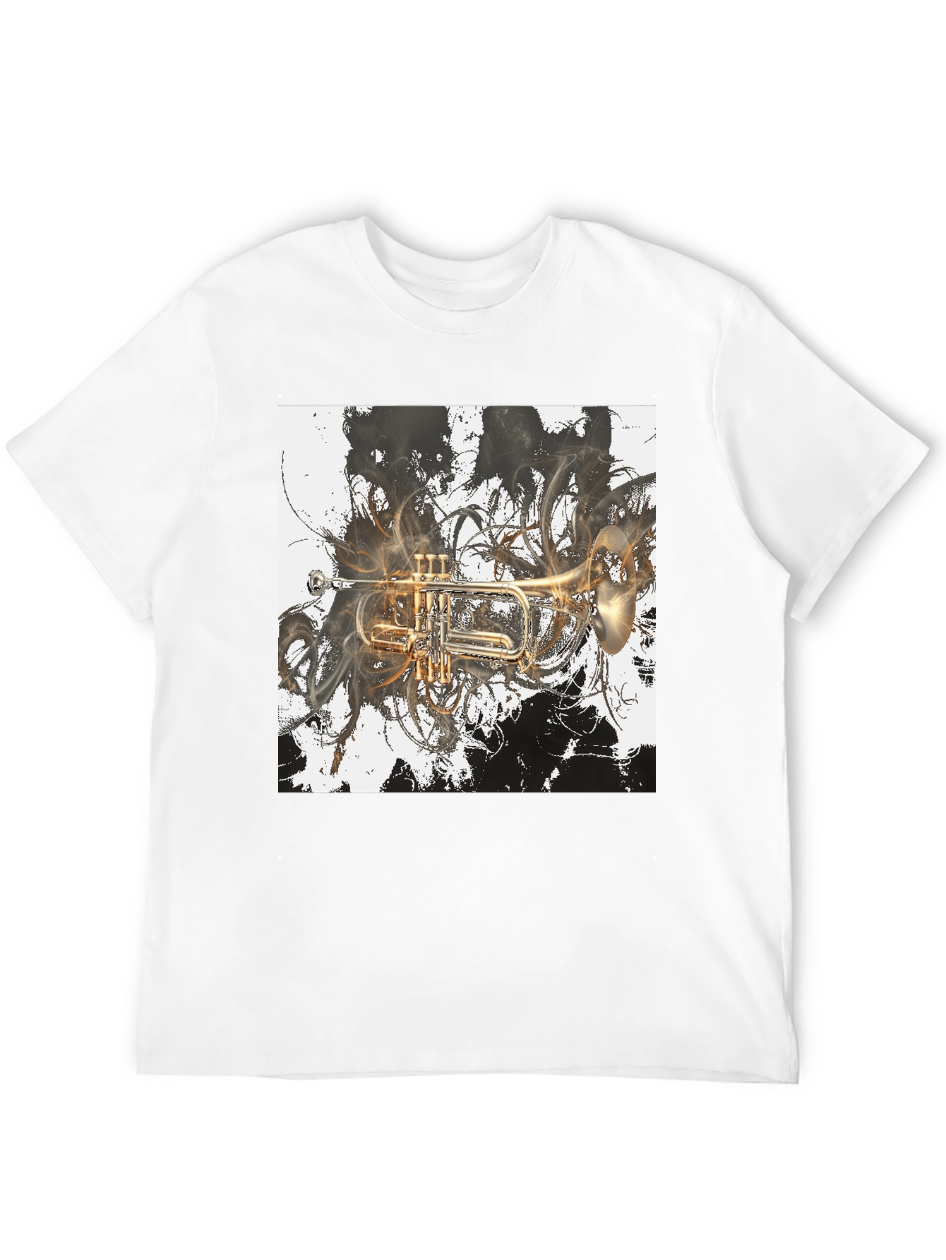 Abstract Trumpet Graphic Tee - Stylish Musicians T-Shirt
