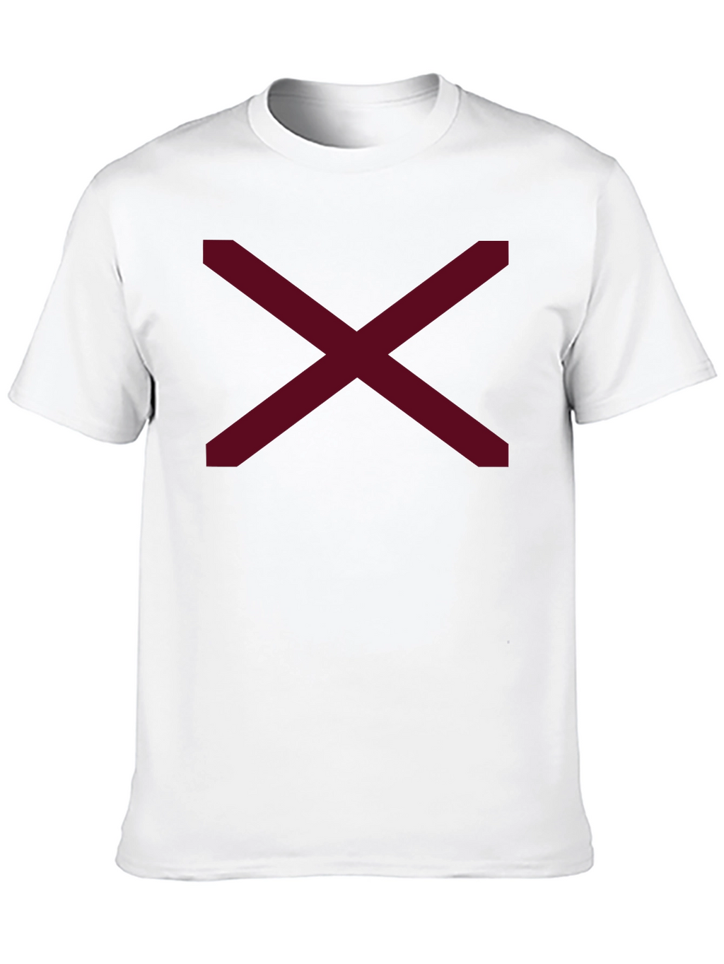 Minimalist Maroon X Graphic Black T-Shirt