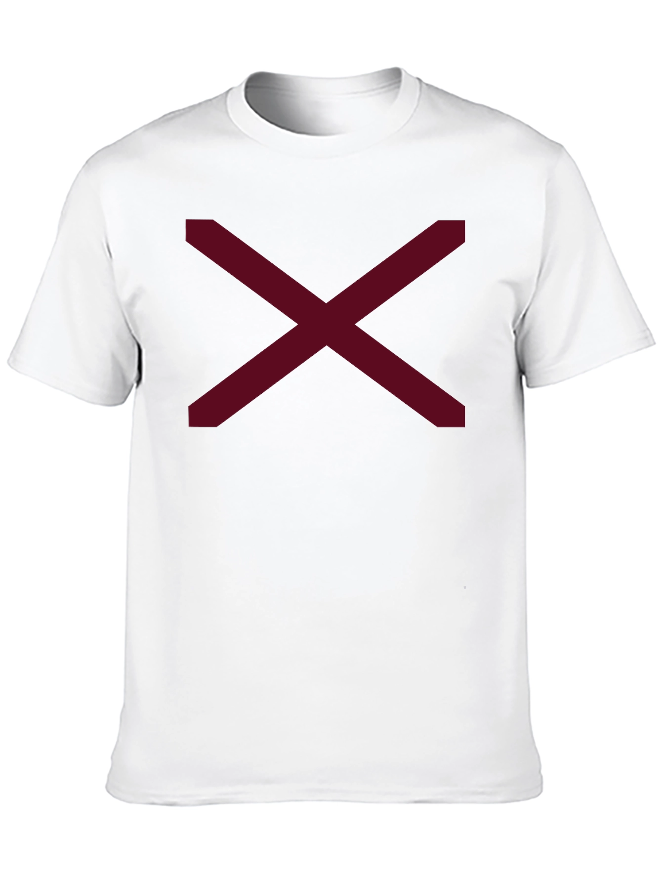 Minimalist Maroon X Graphic Black T-Shirt