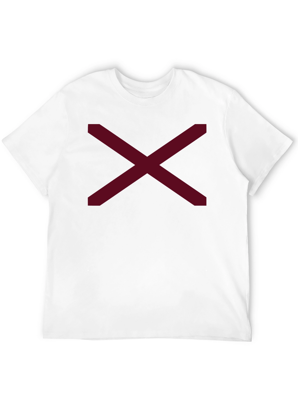 Minimalist Maroon X Graphic Black T-Shirt