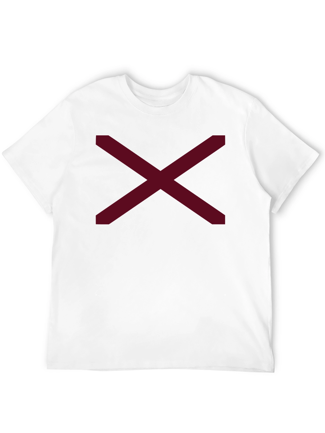 Minimalist Maroon X Graphic Black T-Shirt