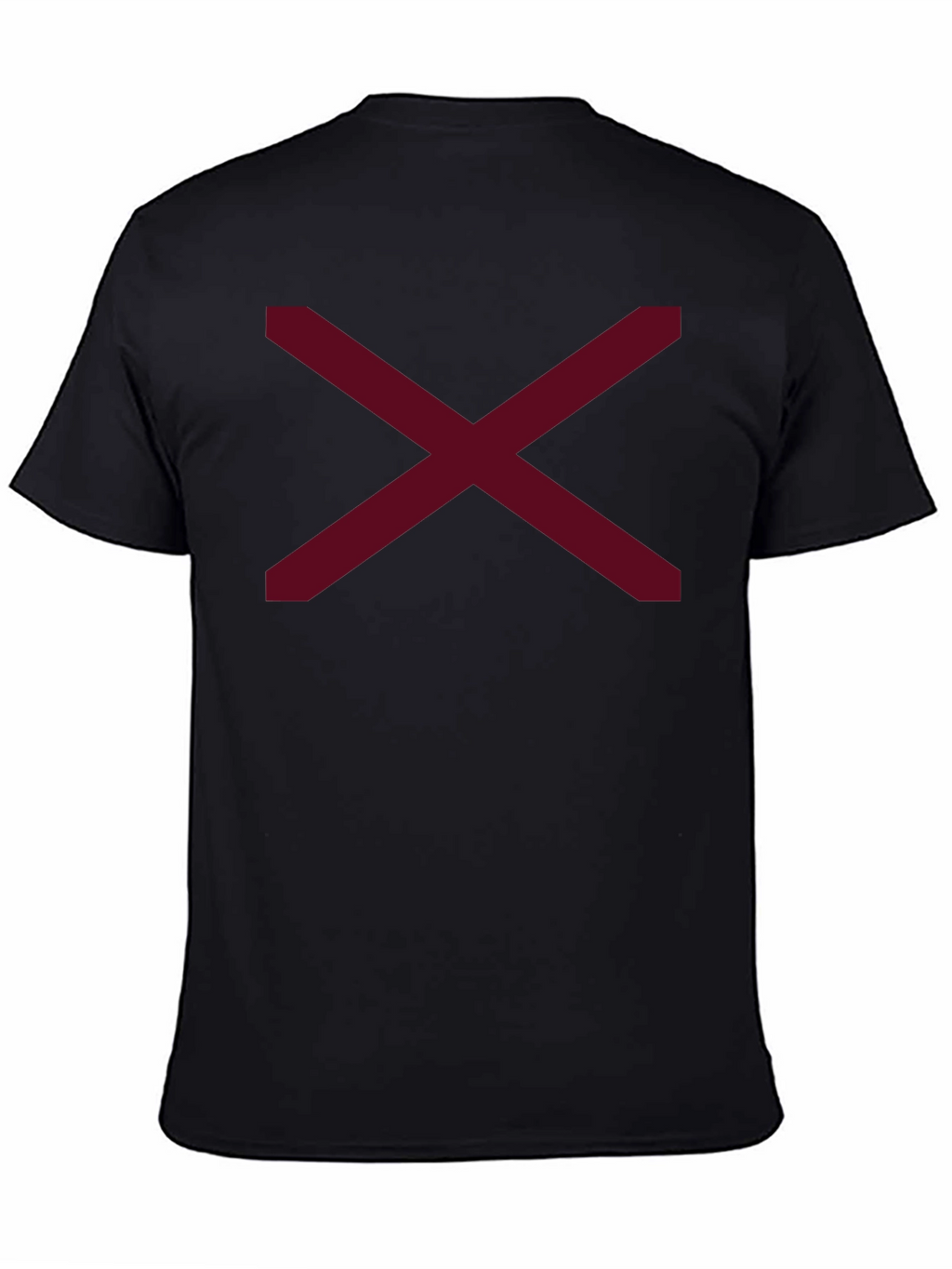 Minimalist Maroon X Graphic Black T-Shirt