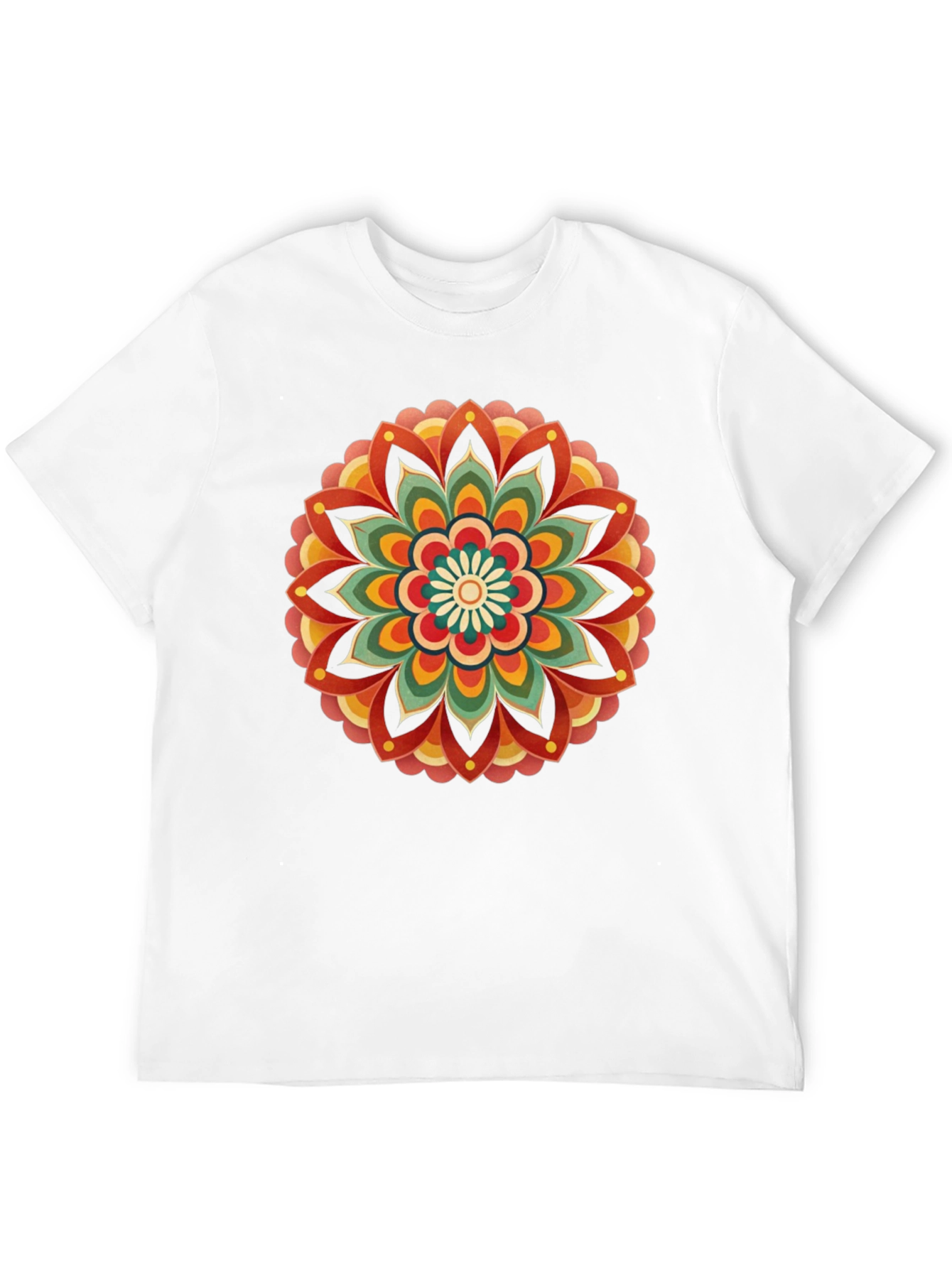 Retro Mandala Graphic Tee - Black Cotton Comfort