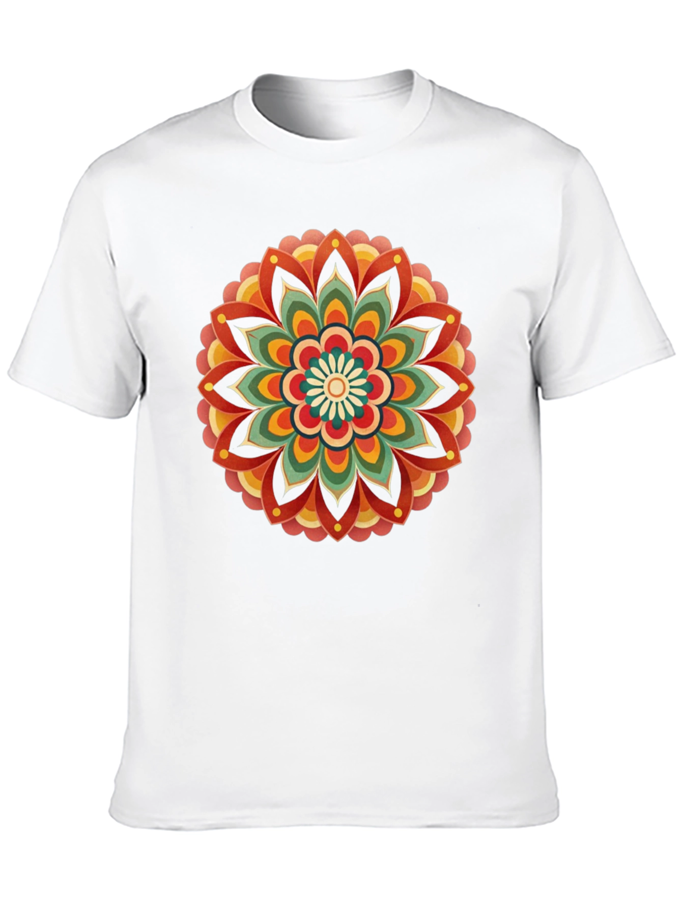 Retro Mandala Graphic Tee - Black Cotton Comfort