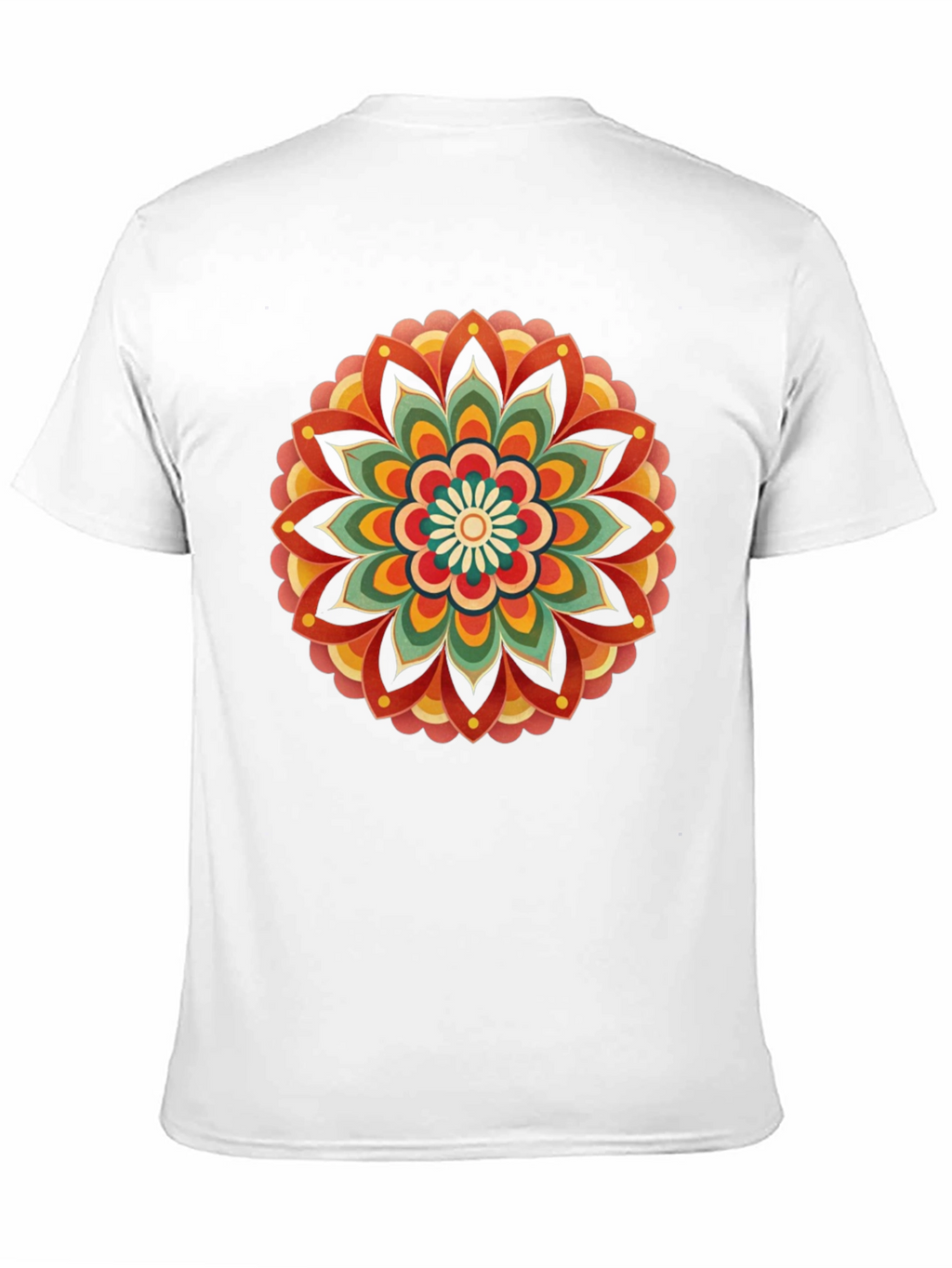 Retro Mandala Graphic Tee - Black Cotton Comfort