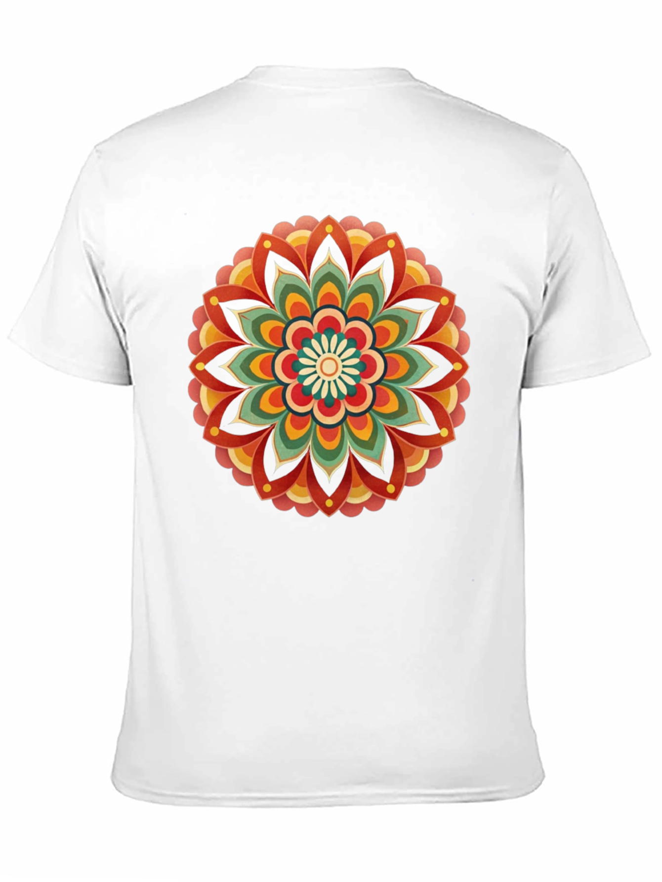 Retro Mandala Graphic Tee - Black Cotton Comfort