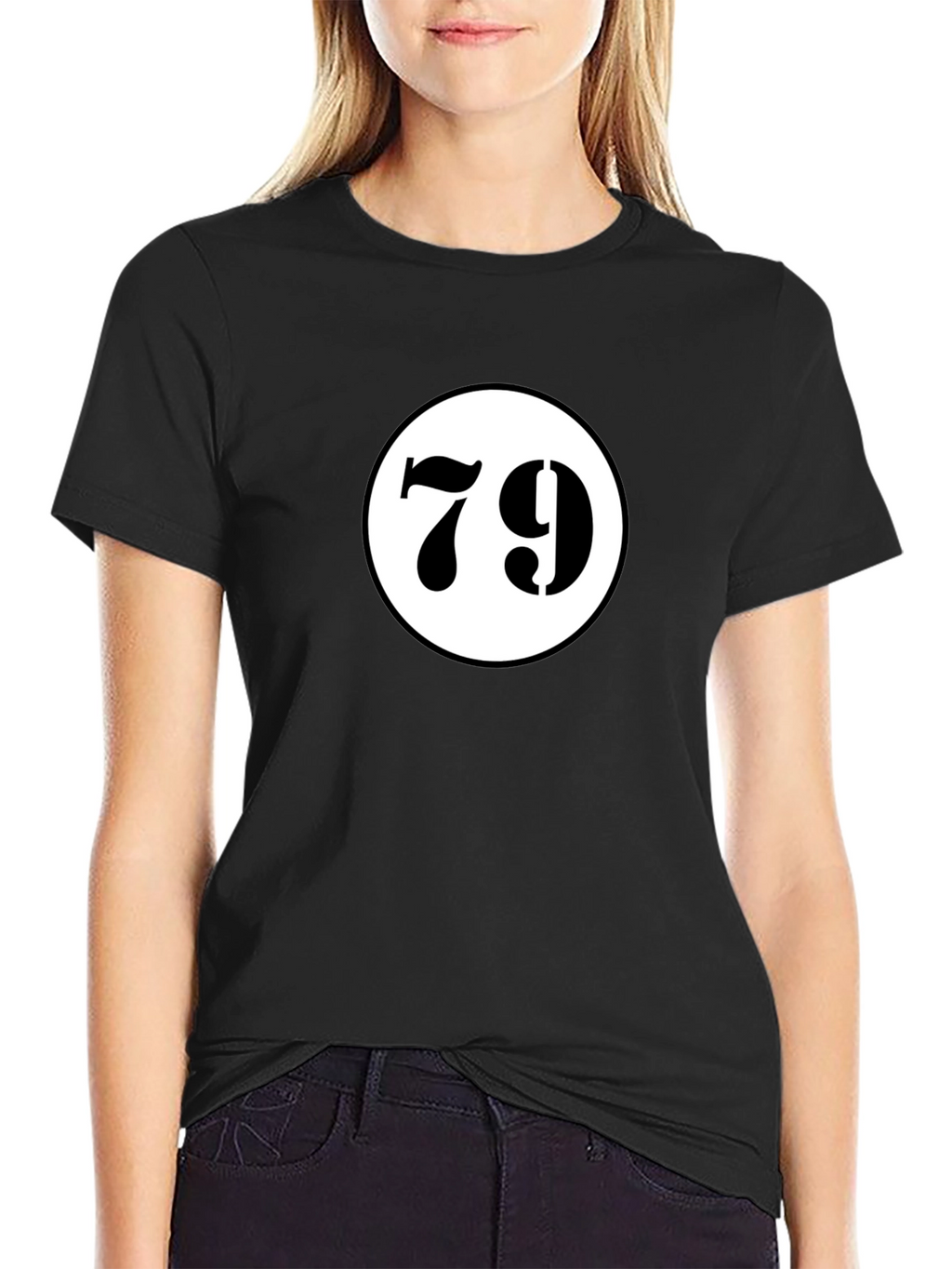 Lucky 79 Graphic Tee - Black Cotton T-Shirt