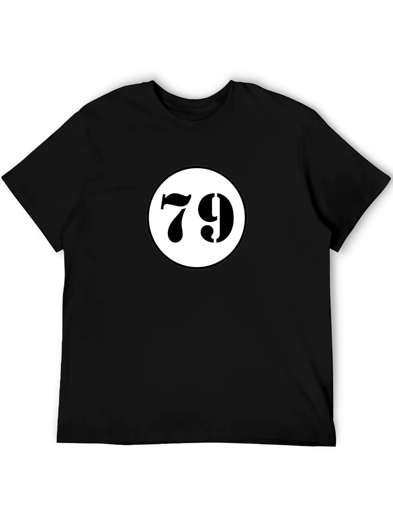 Lucky 79 Graphic Tee - Black Cotton T-Shirt