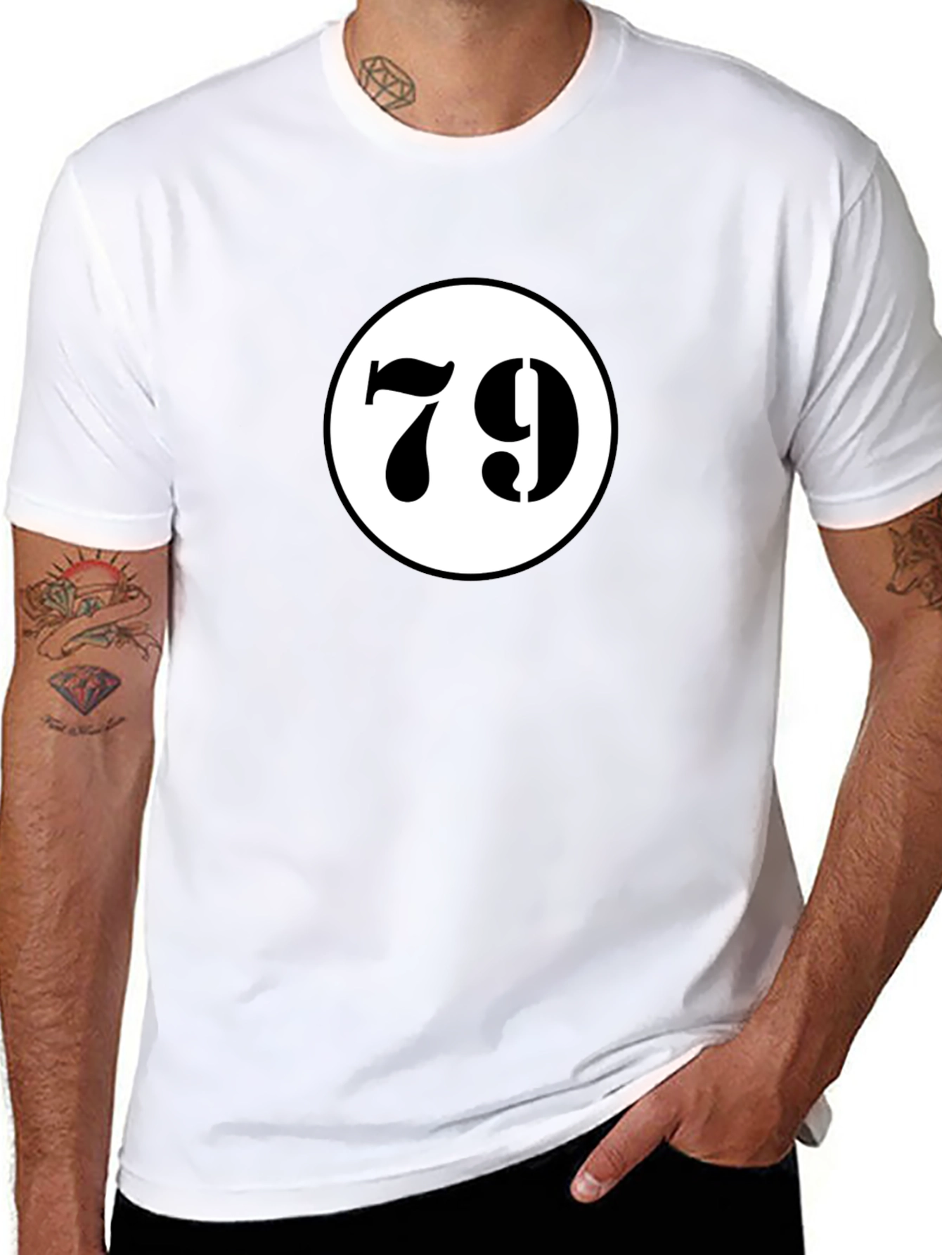 Lucky 79 Graphic Tee - Black Cotton T-Shirt