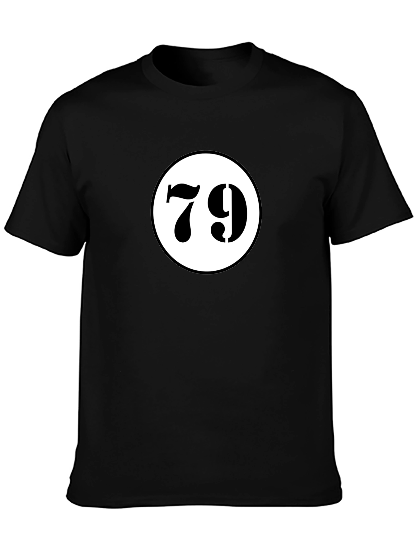 Lucky 79 Graphic Tee - Black Cotton T-Shirt