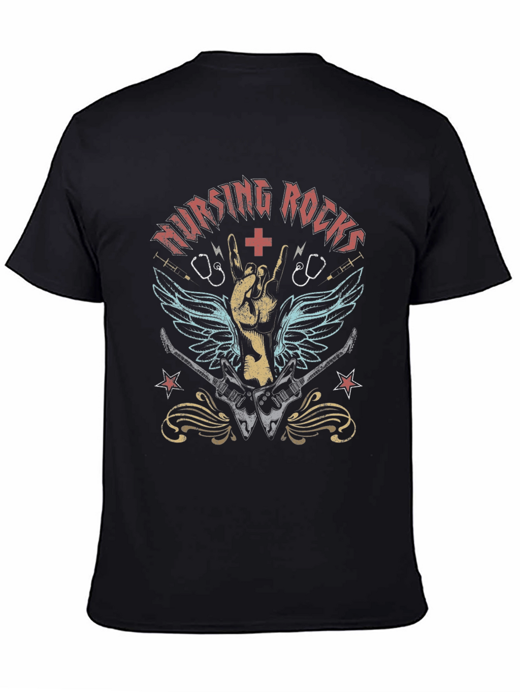 Nursing Rocks Graphic Tee - Music Lover Nurse T-Shirt
