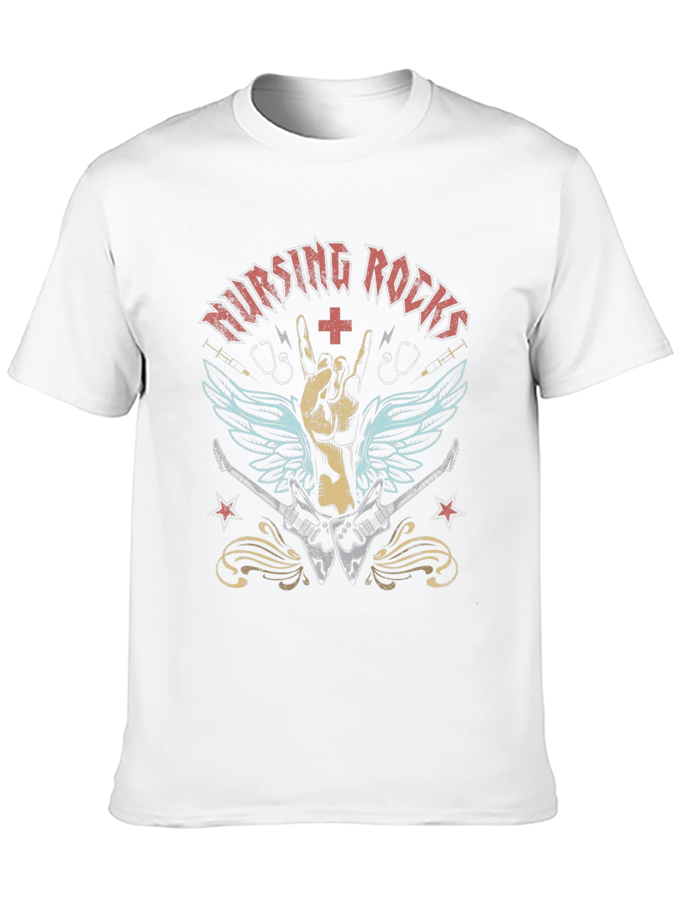 Nursing Rocks Graphic Tee - Music Lover Nurse T-Shirt