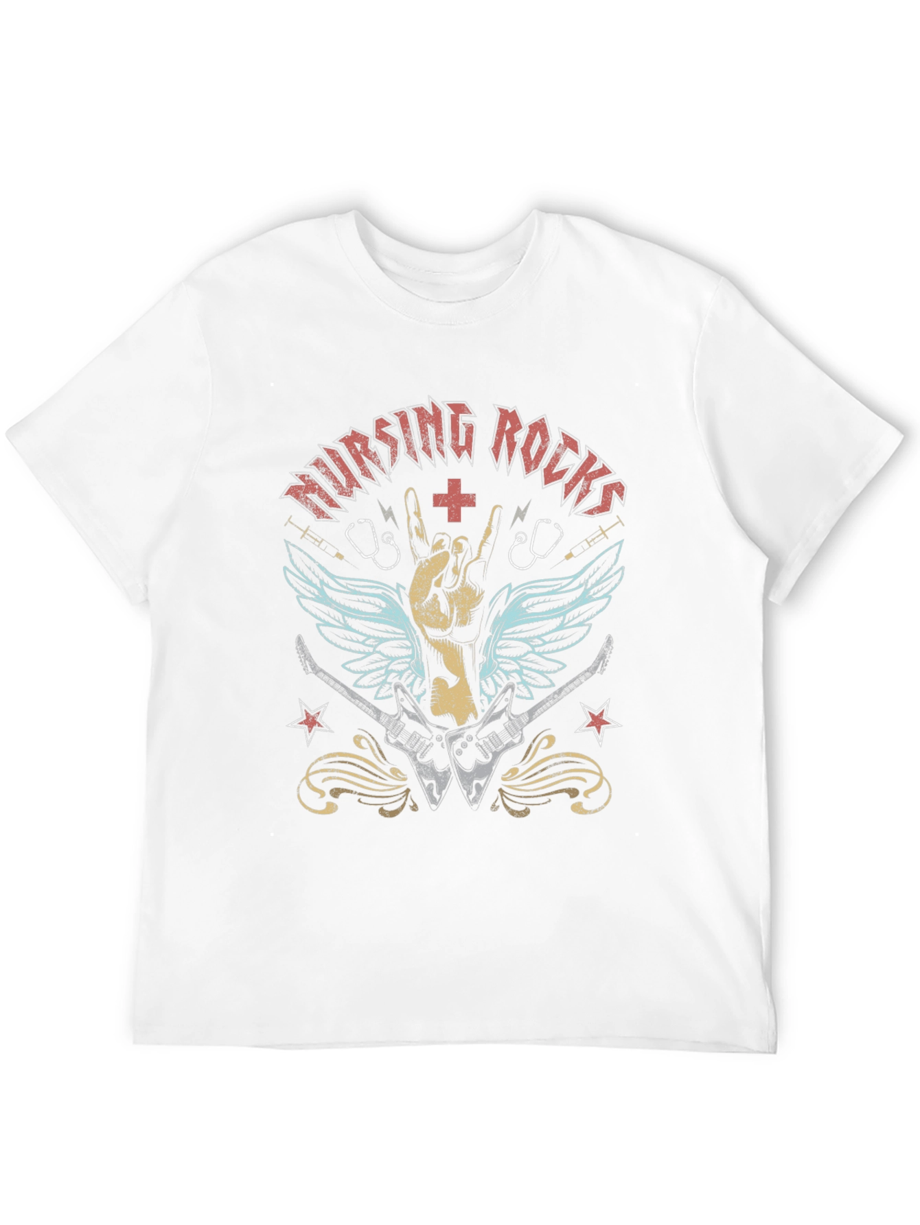 Nursing Rocks Graphic Tee - Music Lover Nurse T-Shirt