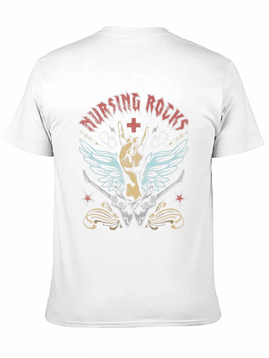 Nursing Rocks Graphic Tee - Music Lover Nurse T-Shirt