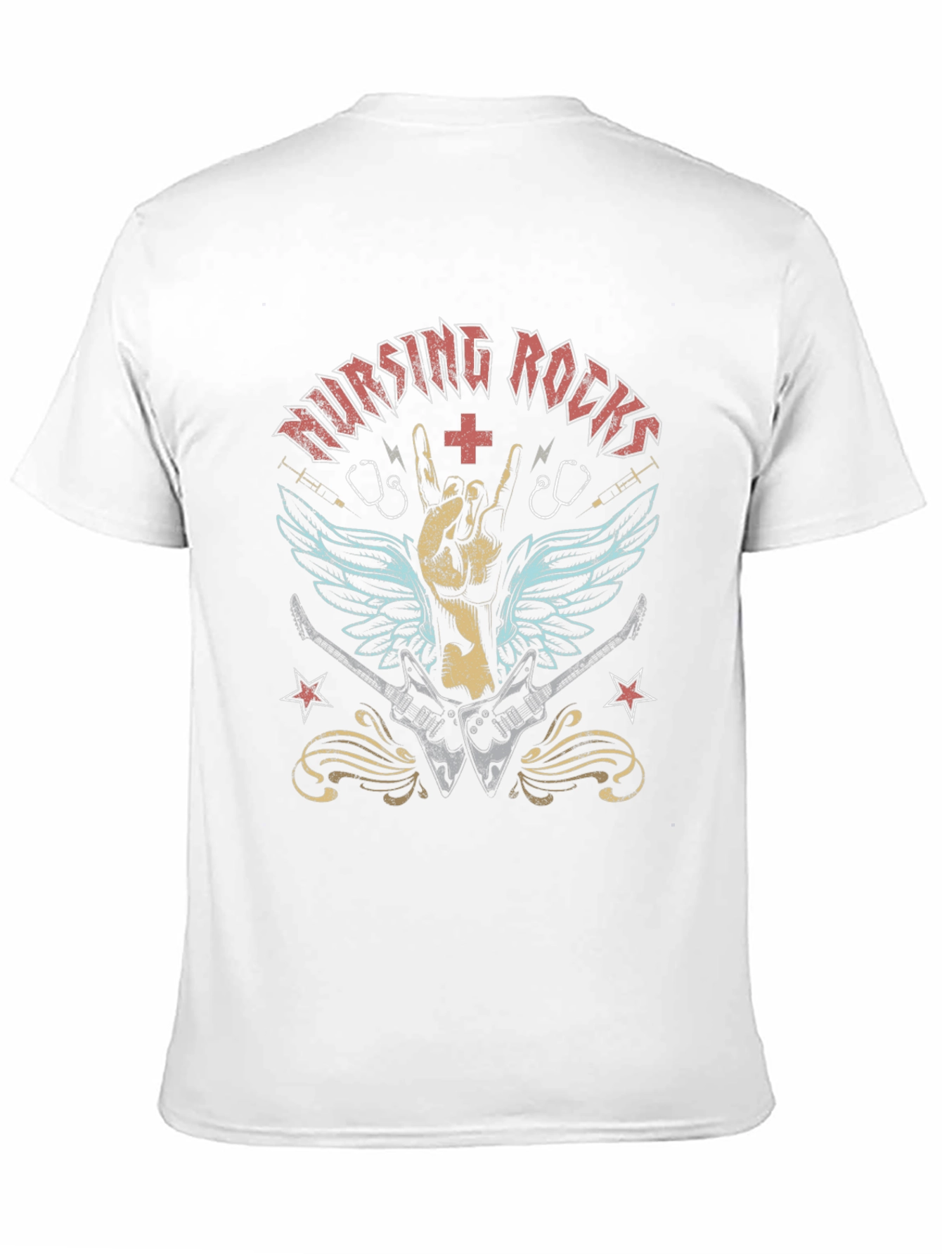 Nursing Rocks Graphic Tee - Music Lover Nurse T-Shirt