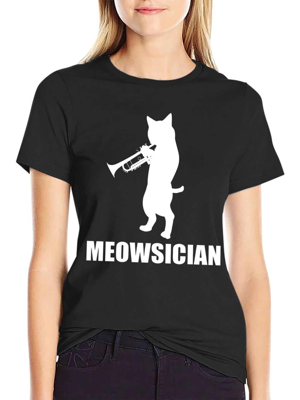 Meowsician Cat Trumpet Player T-Shirt