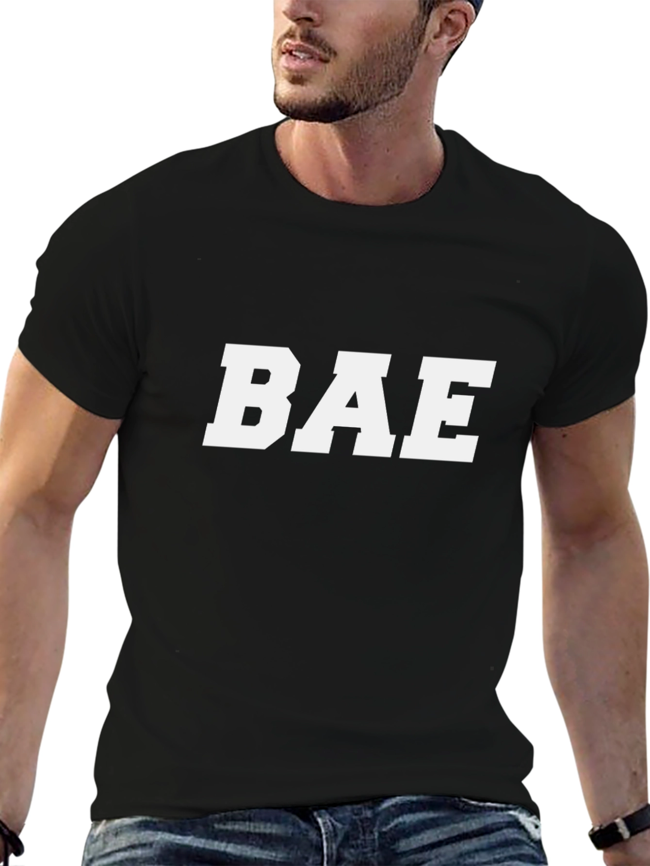 BAE Graphic T-Shirt - Black Cotton Casual Tee