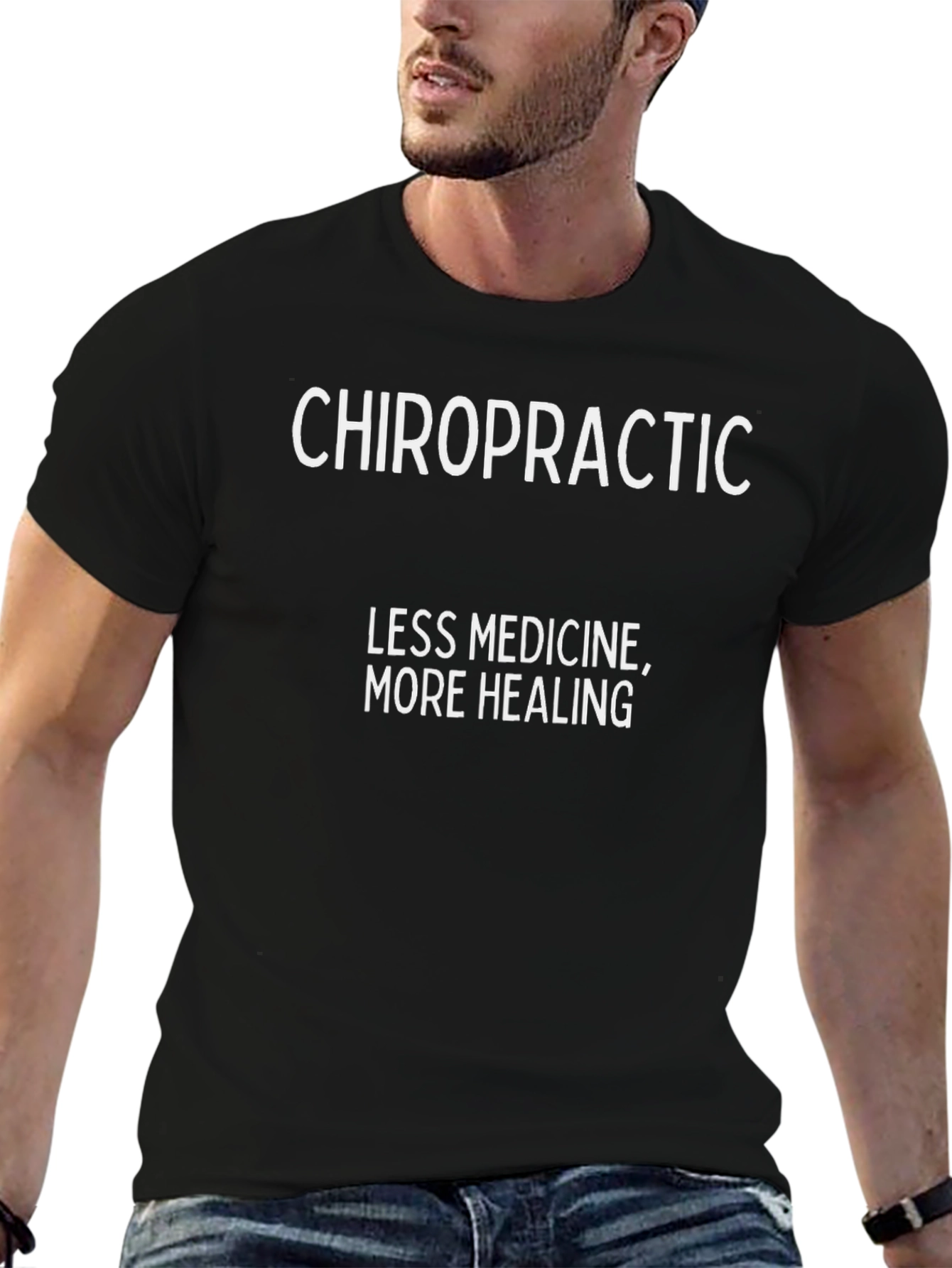 Chiropractic Less Medicine More Healing Graphic Tee