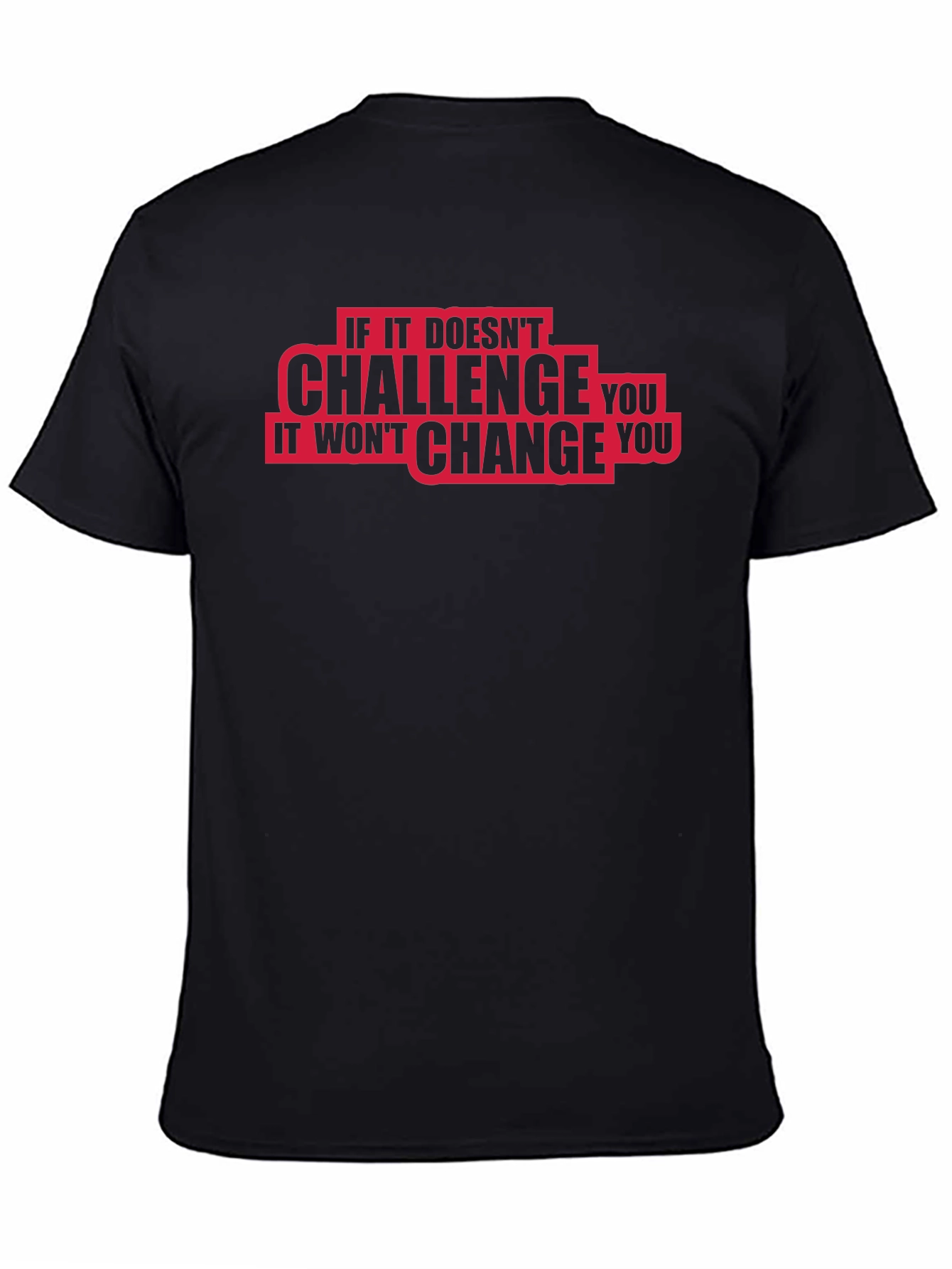 Challenge Change Graphic Tee - Motivational Black T-Shirt