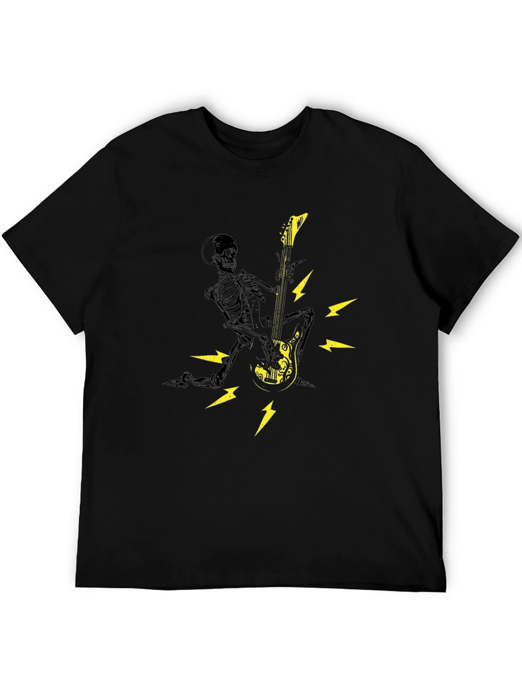 Skeleton Guitar Player Graphic T-Shirt