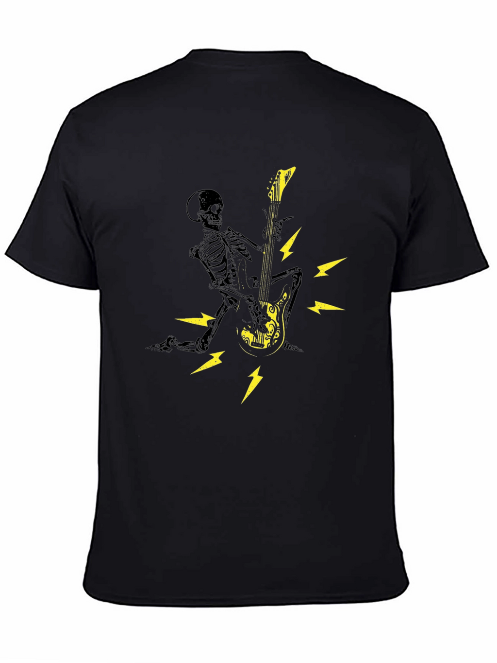 Skeleton Guitar Player Graphic T-Shirt