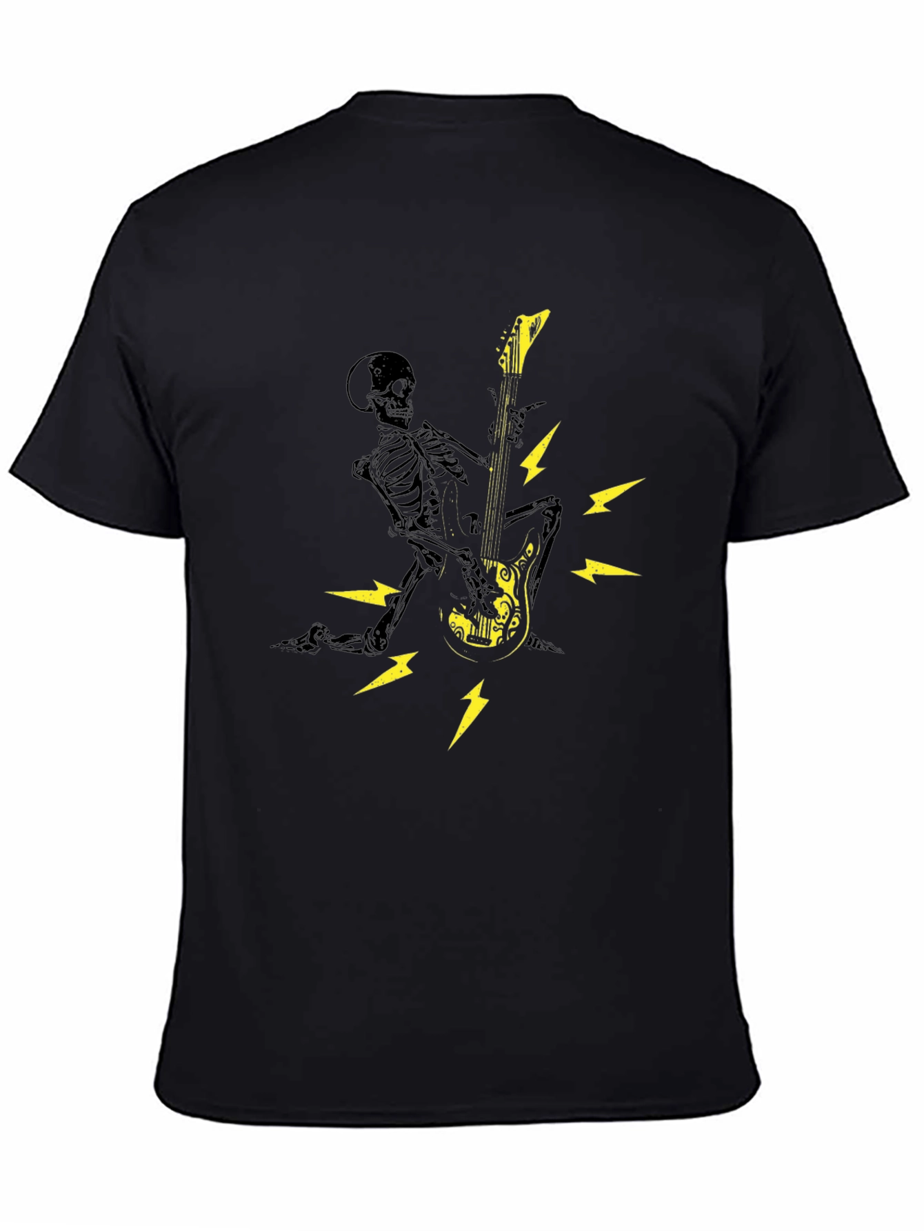 Skeleton Guitar Player Graphic T-Shirt