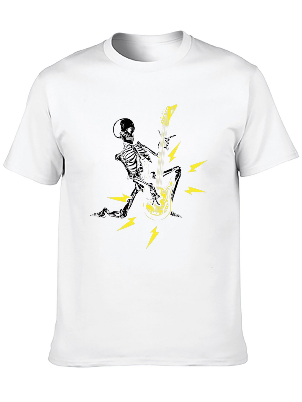 Skeleton Guitar Player Graphic T-Shirt