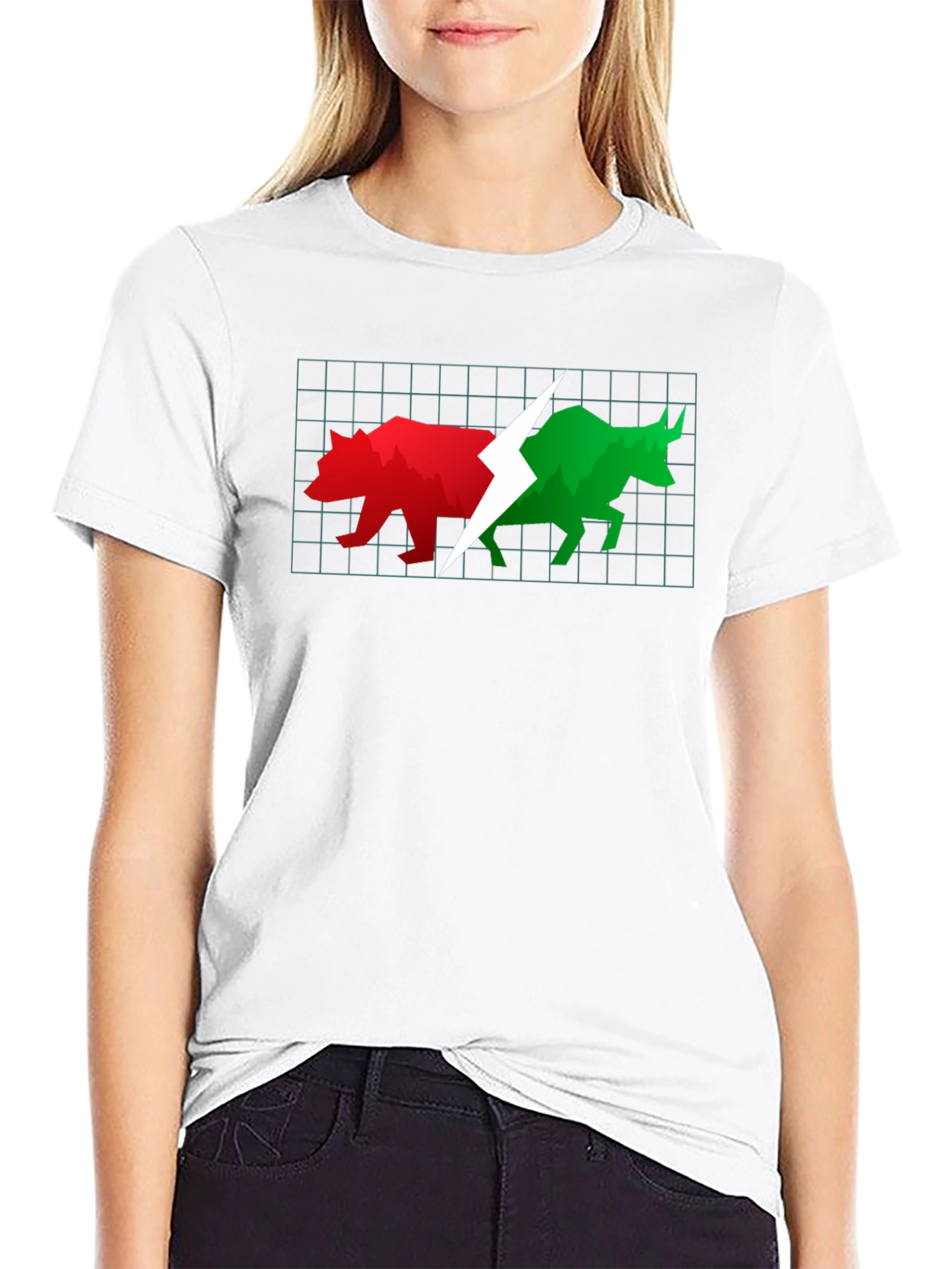 Stock Market Bull and Bear Black T-Shirt