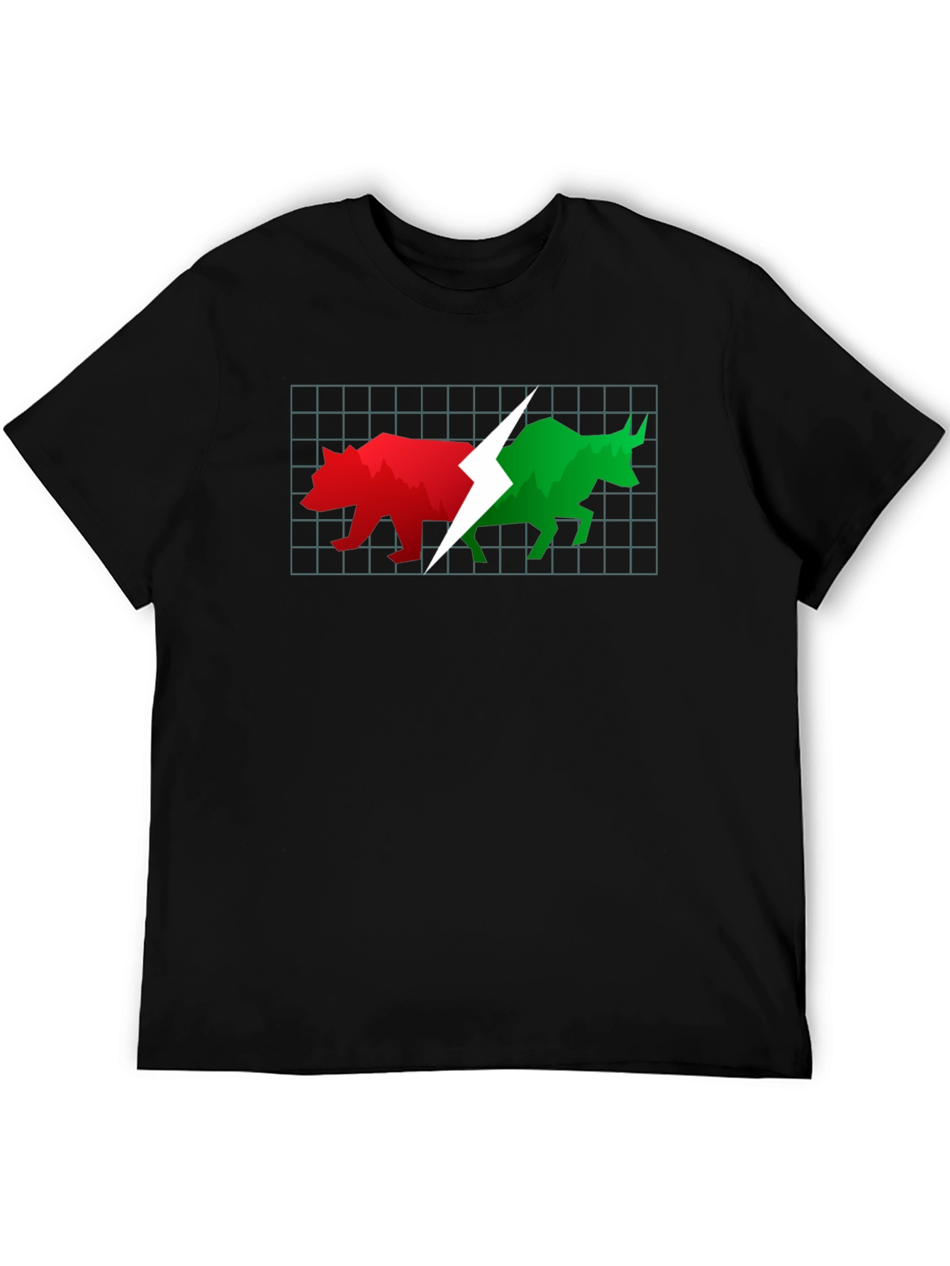 Stock Market Bull and Bear Black T-Shirt