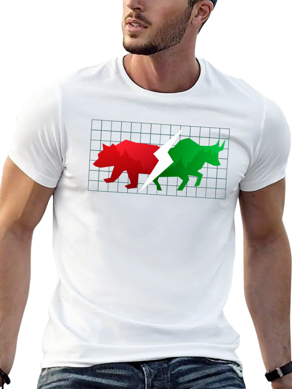 Stock Market Bull and Bear Black T-Shirt