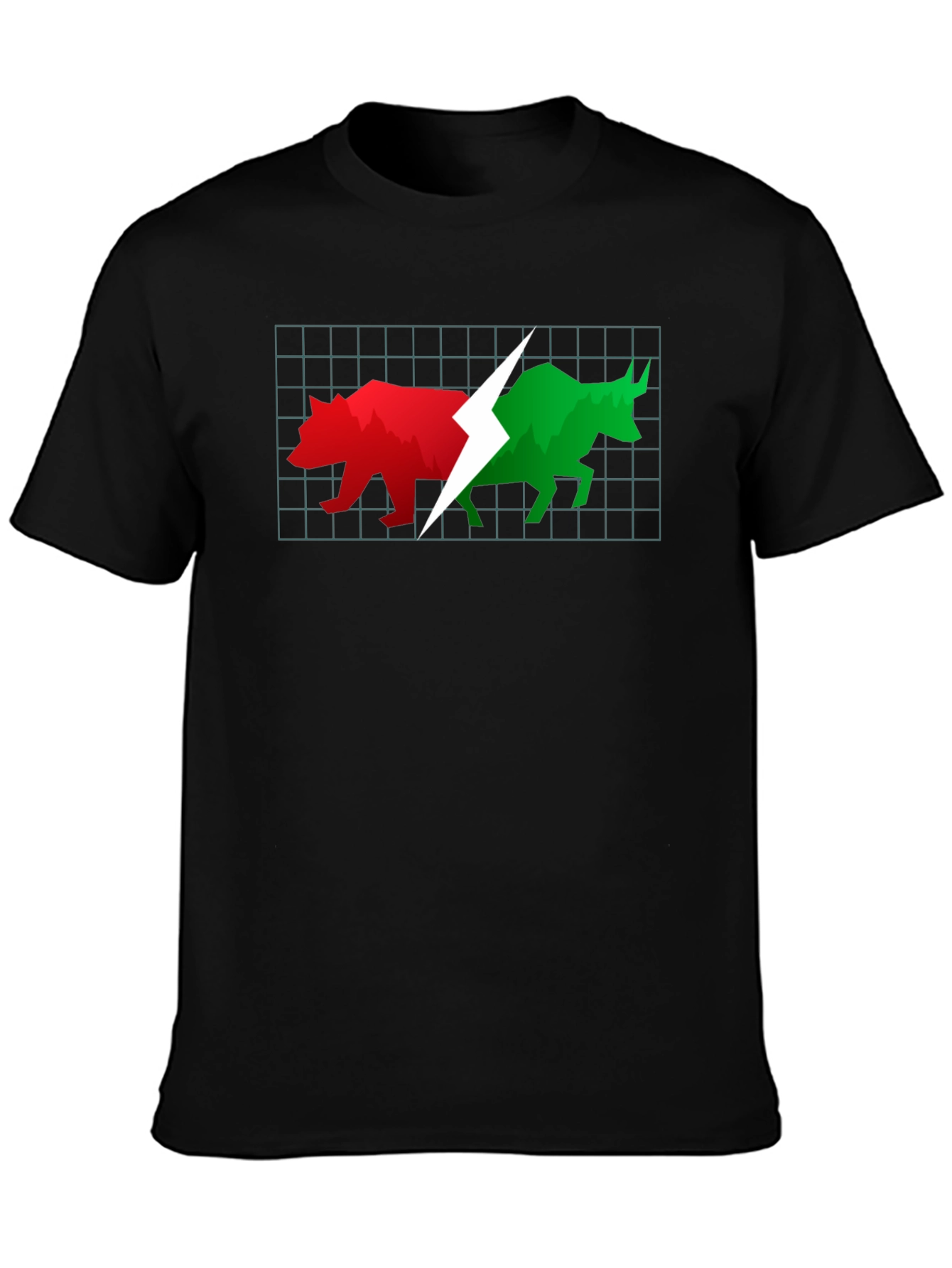 Stock Market Bull and Bear Black T-Shirt