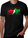 Stock Market Bull and Bear Black T-Shirt