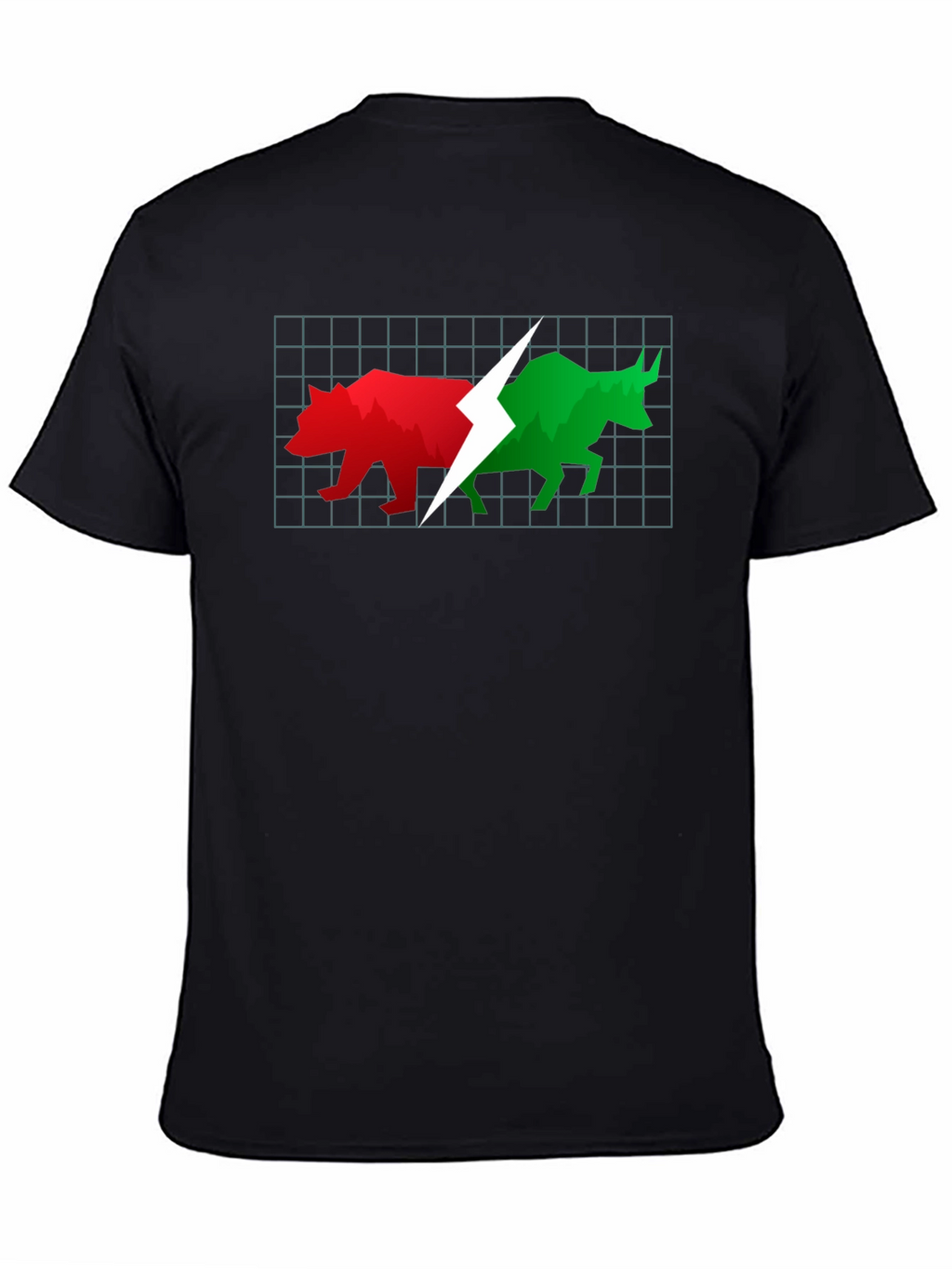 Stock Market Bull and Bear Black T-Shirt