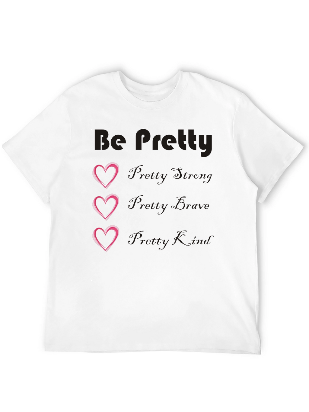 Be Pretty Heart Tee - Black Cotton Blend