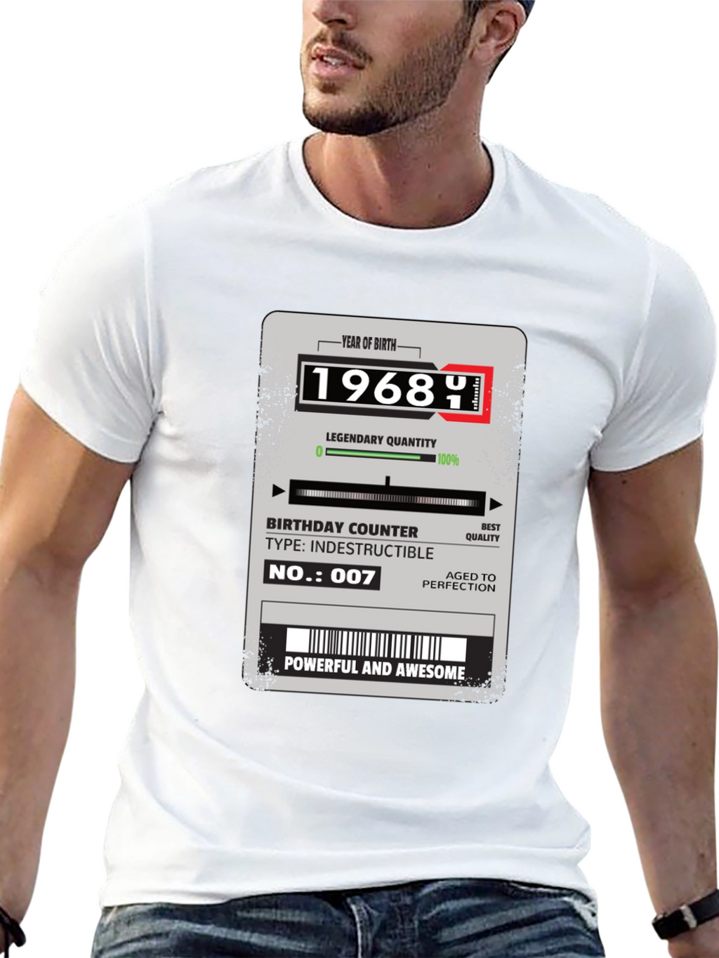 1968 Birthday T-Shirt: Powerful & Awesome