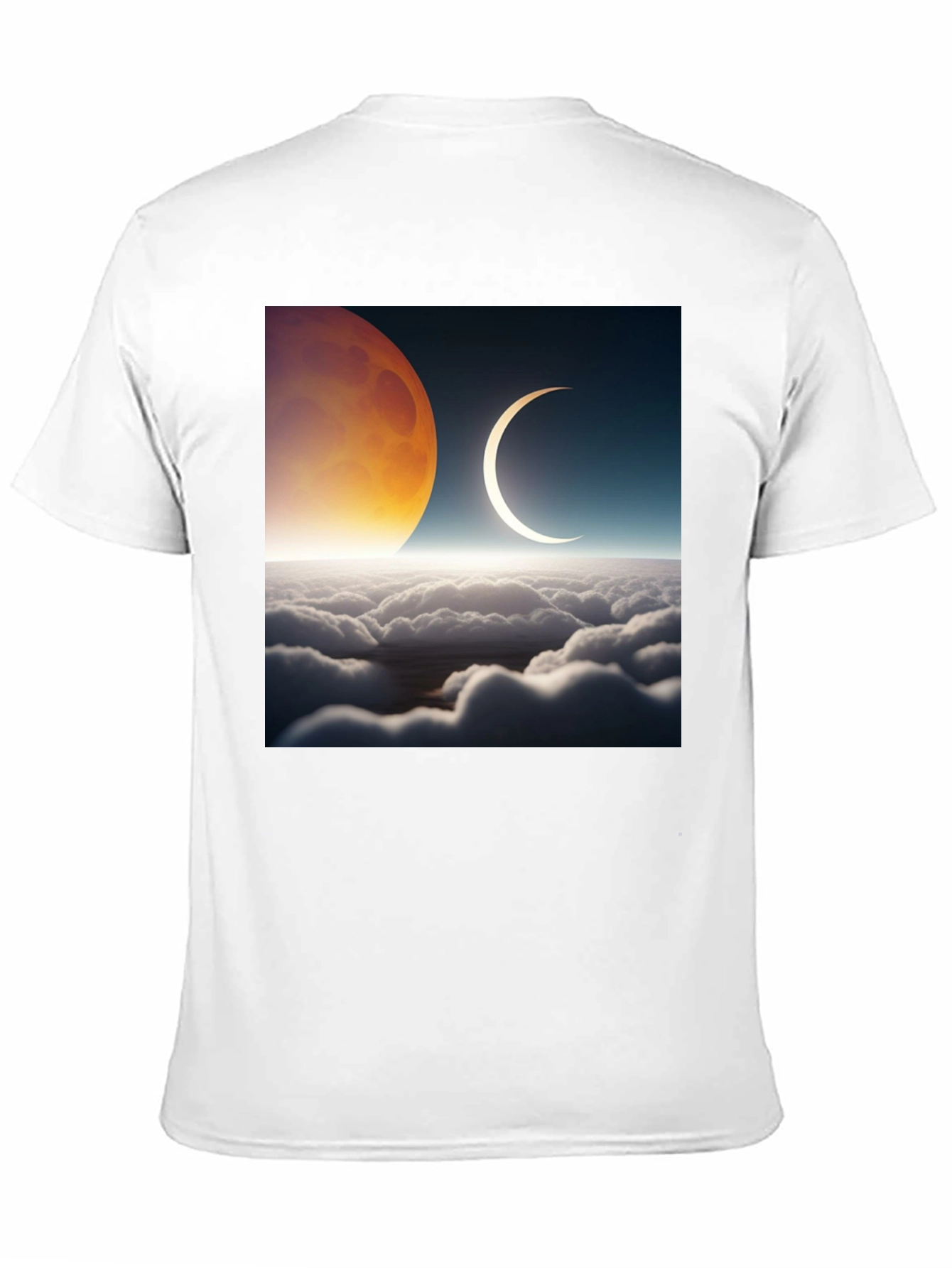 Lunar Eclipse Graphic Tee - Black Cotton T-Shirt