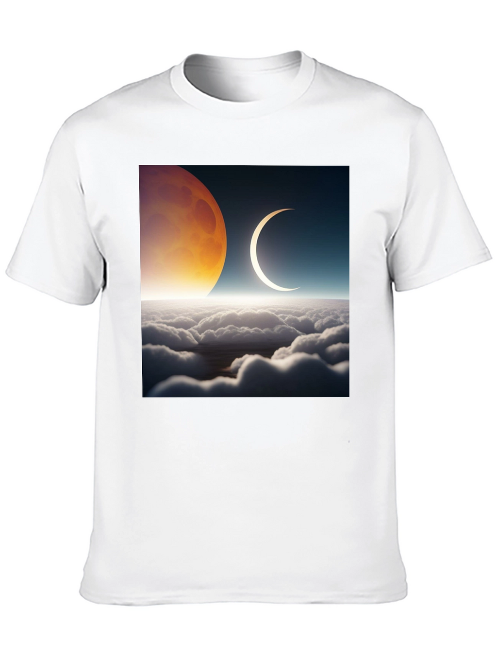 Lunar Eclipse Graphic Tee - Black Cotton T-Shirt