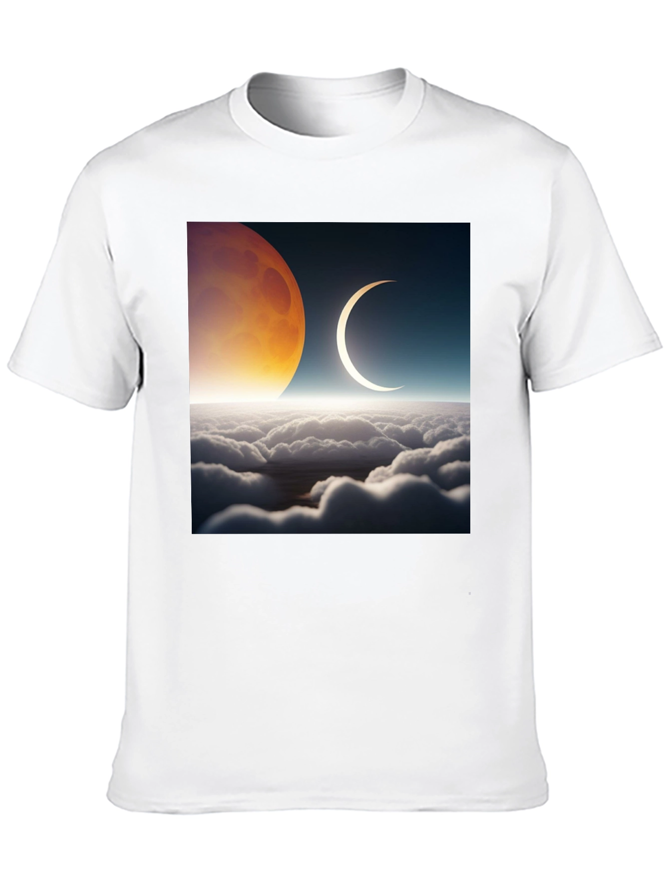 Lunar Eclipse Graphic Tee - Black Cotton T-Shirt