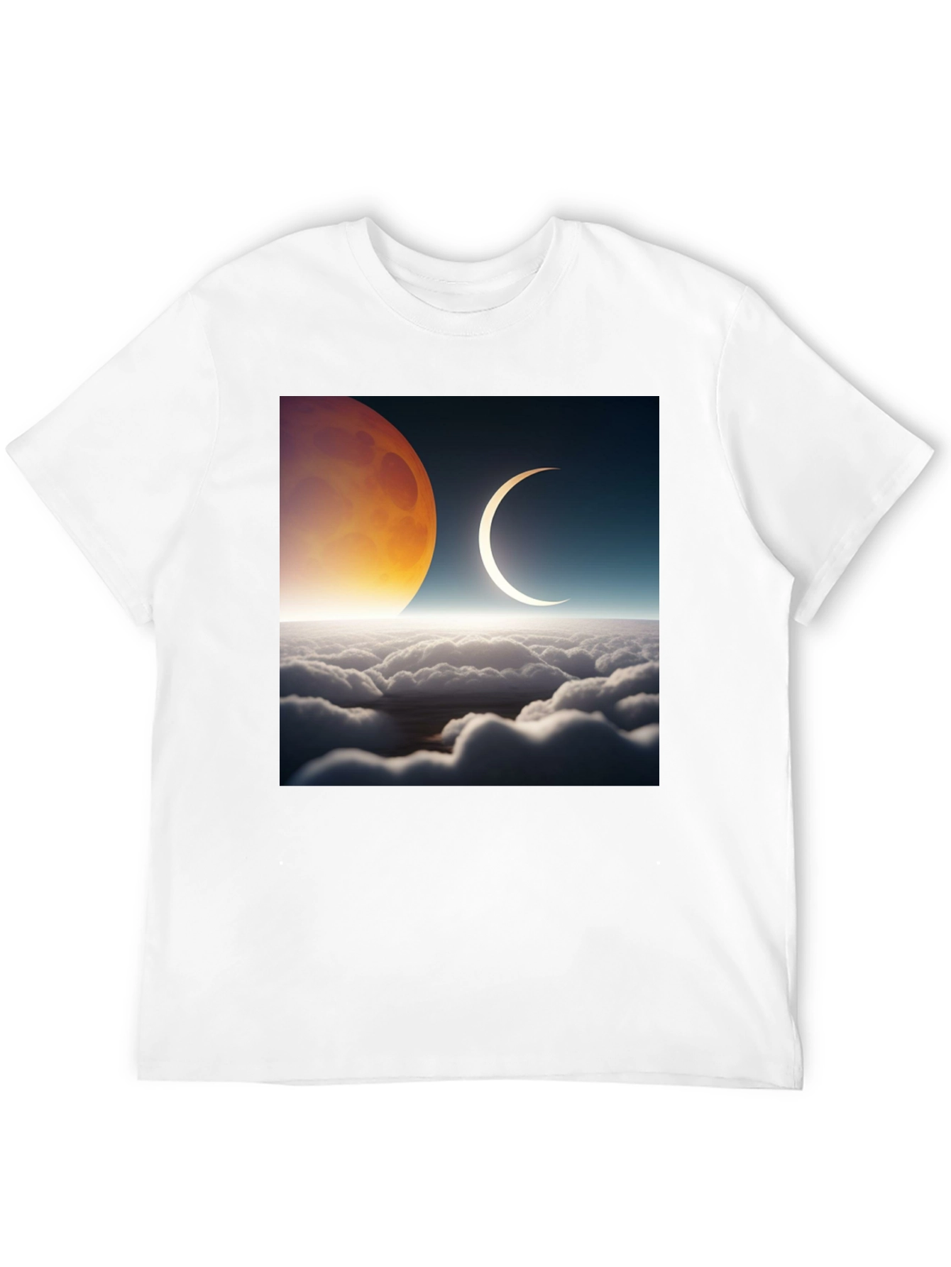 Lunar Eclipse Graphic Tee - Black Cotton T-Shirt