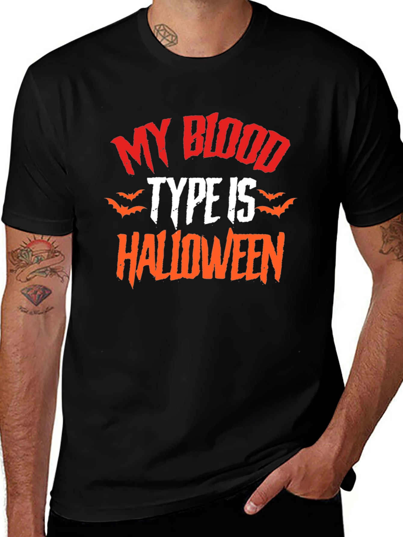Halloween Blood Type Graphic T-Shirt
