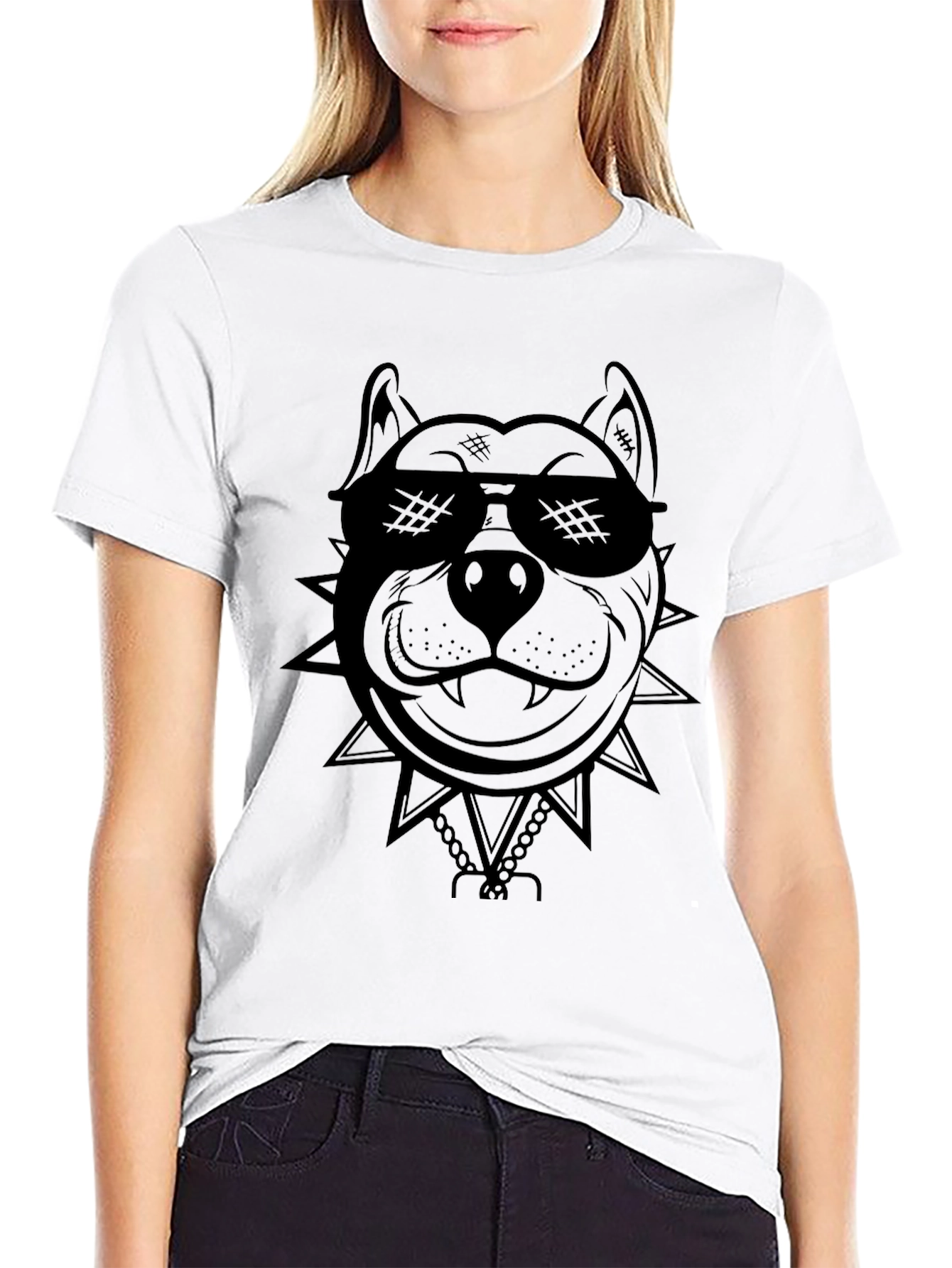 Cool Dog Graphic Tee - Black
