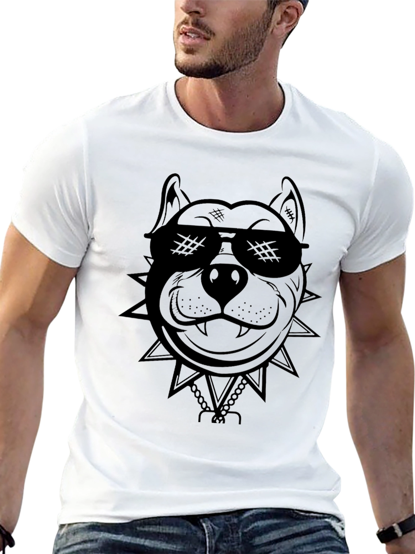 Cool Dog Graphic Tee - Black