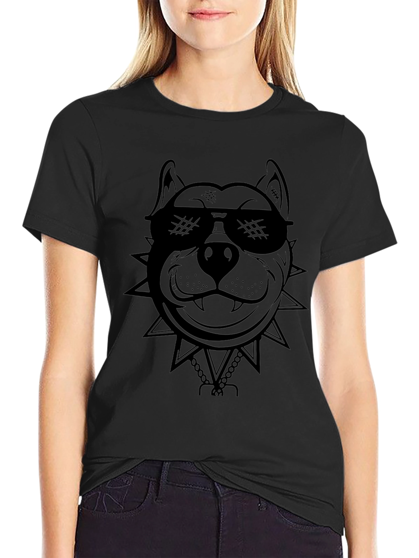 Cool Dog Graphic Tee - Black