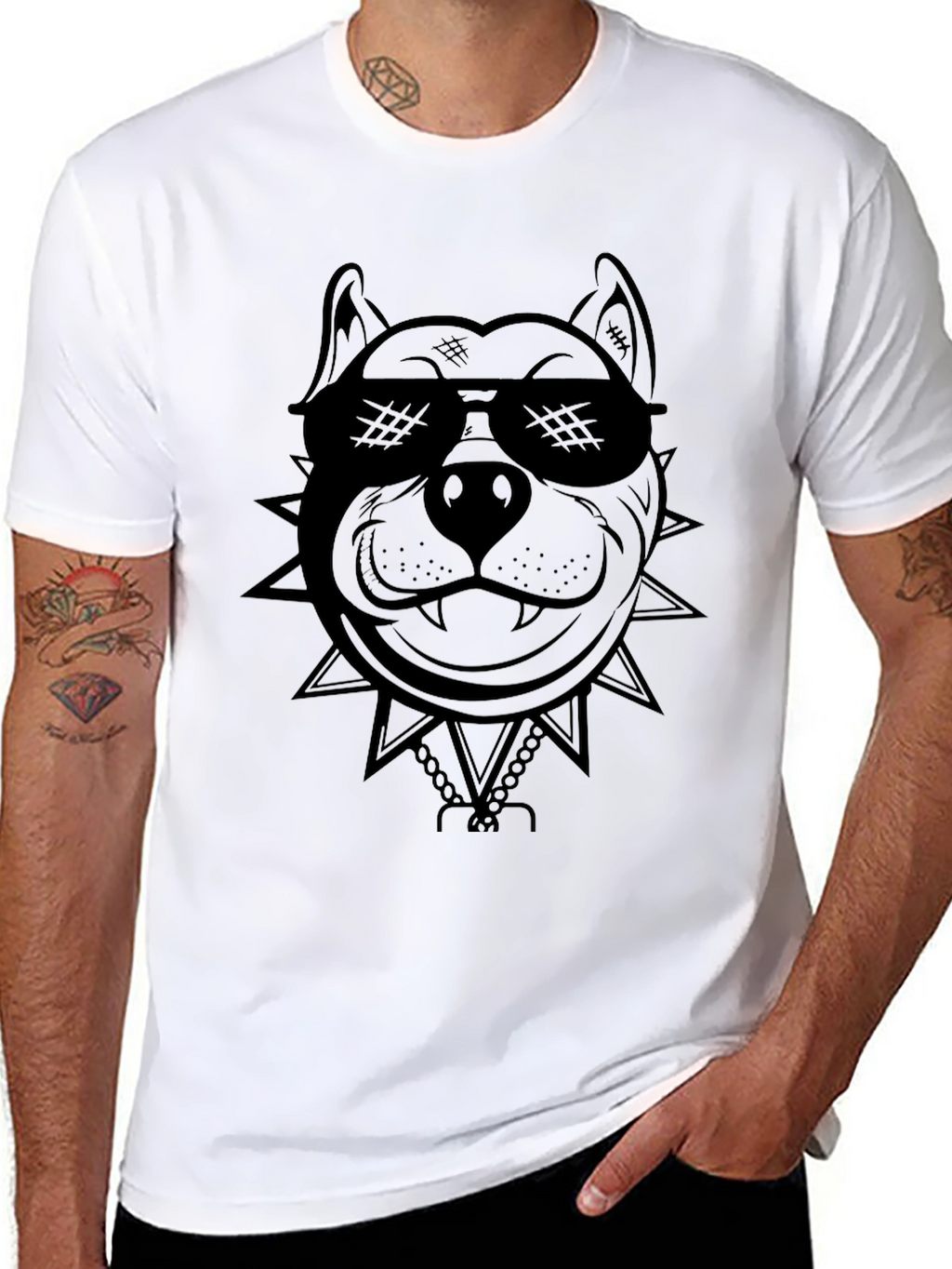 Cool Dog Graphic Tee - Black