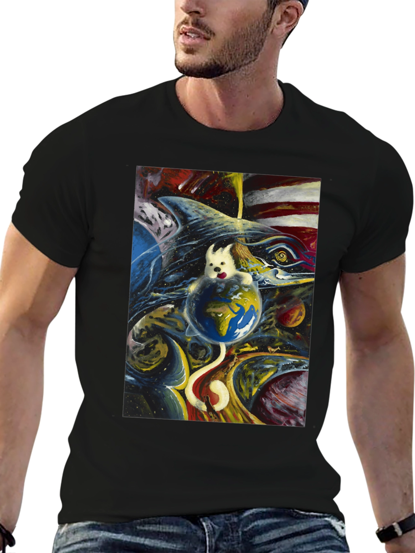 Cosmic Dog Earth T-Shirt