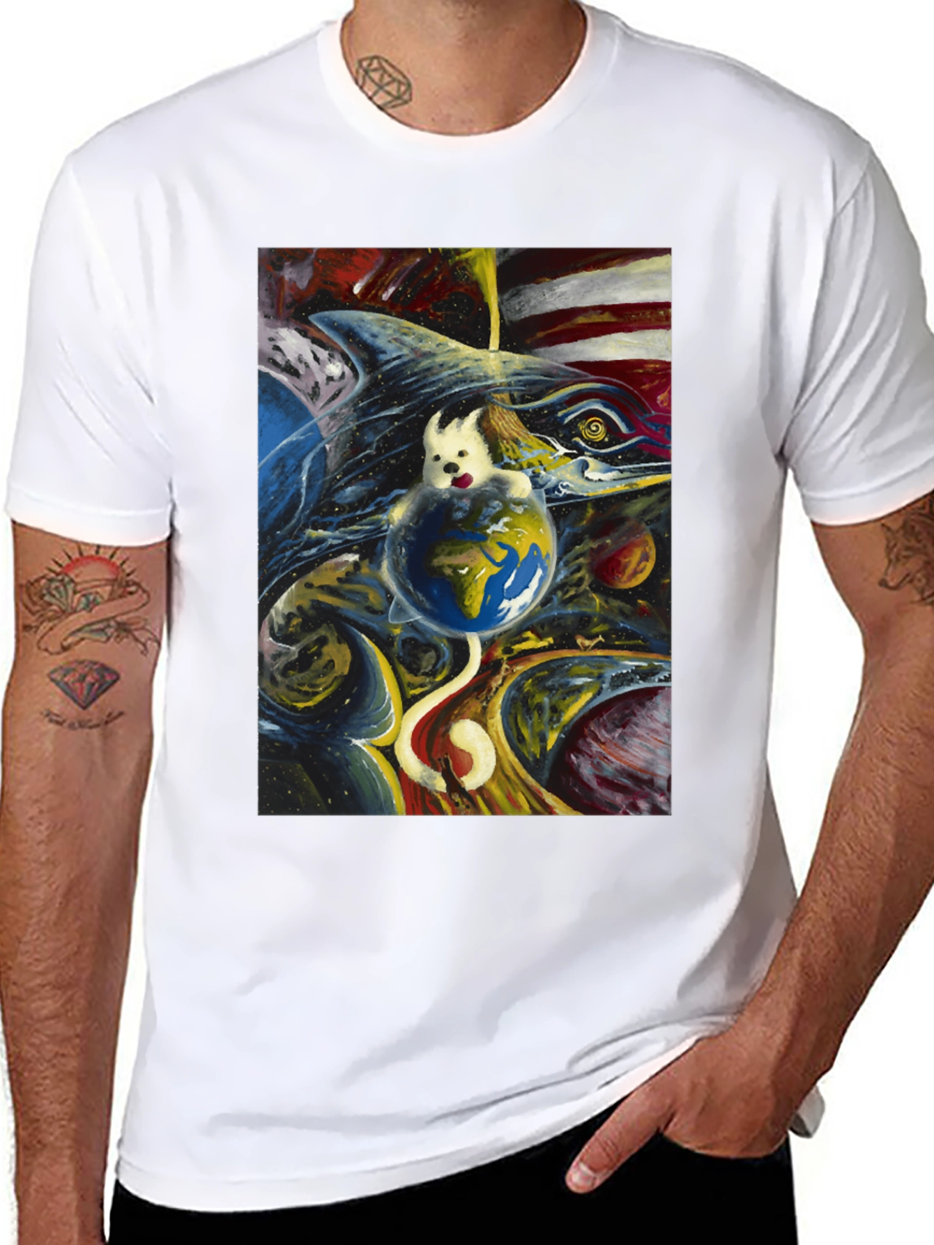 Cosmic Dog Earth T-Shirt