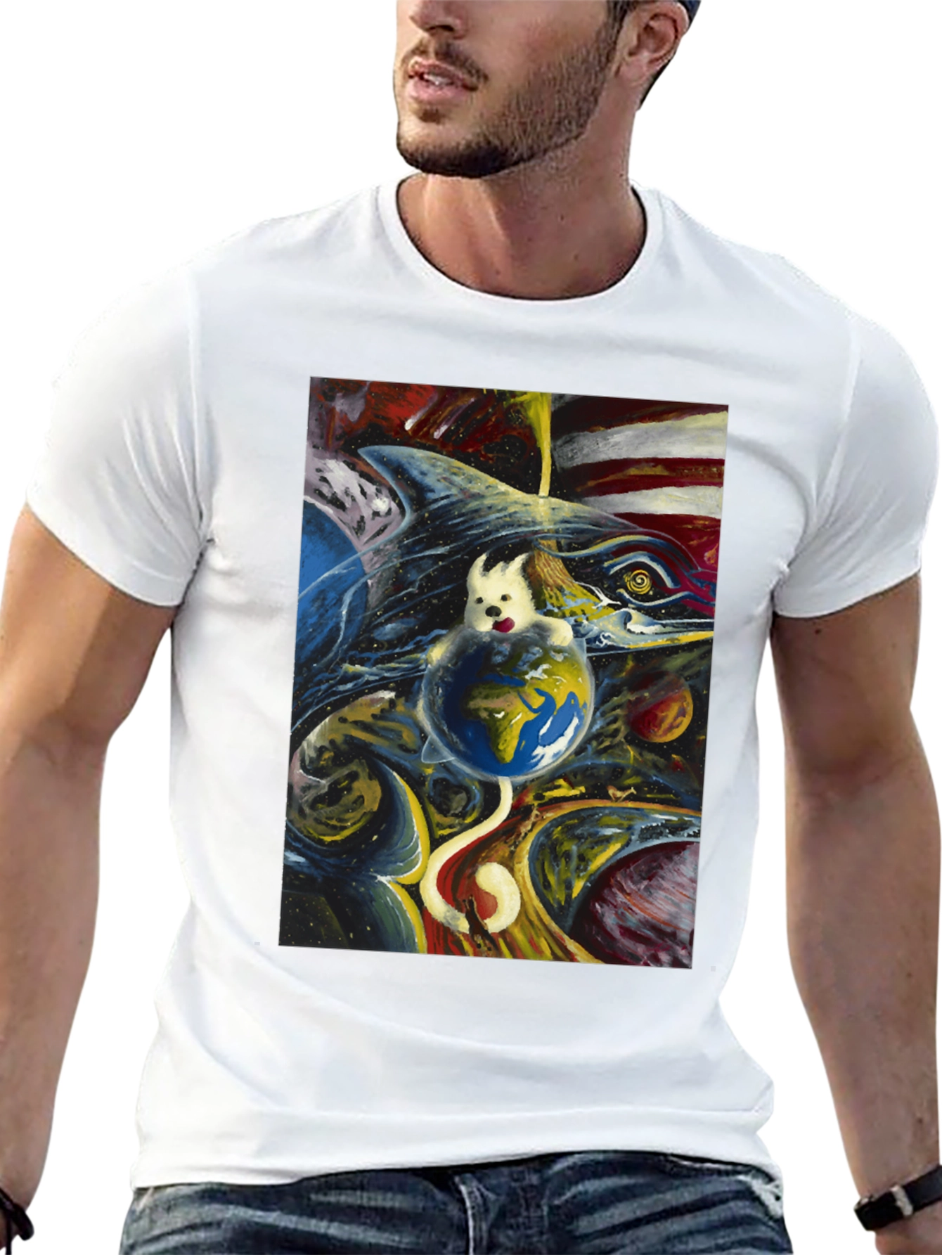 Cosmic Dog Earth T-Shirt