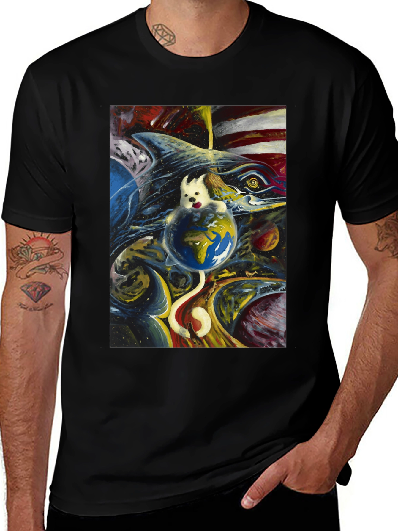 Cosmic Dog Earth T-Shirt
