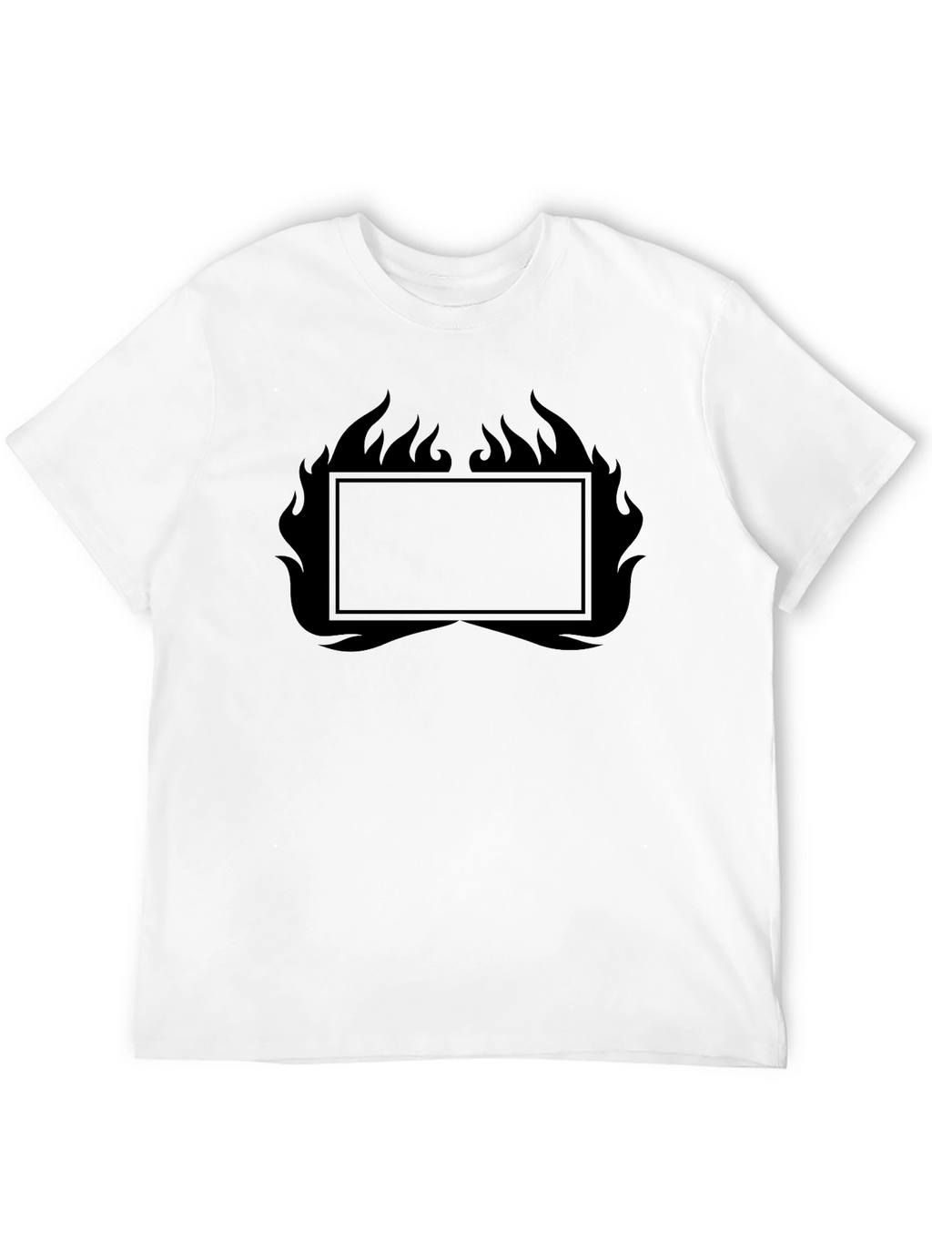 Mens Black Graphic T-Shirt - Flames Design