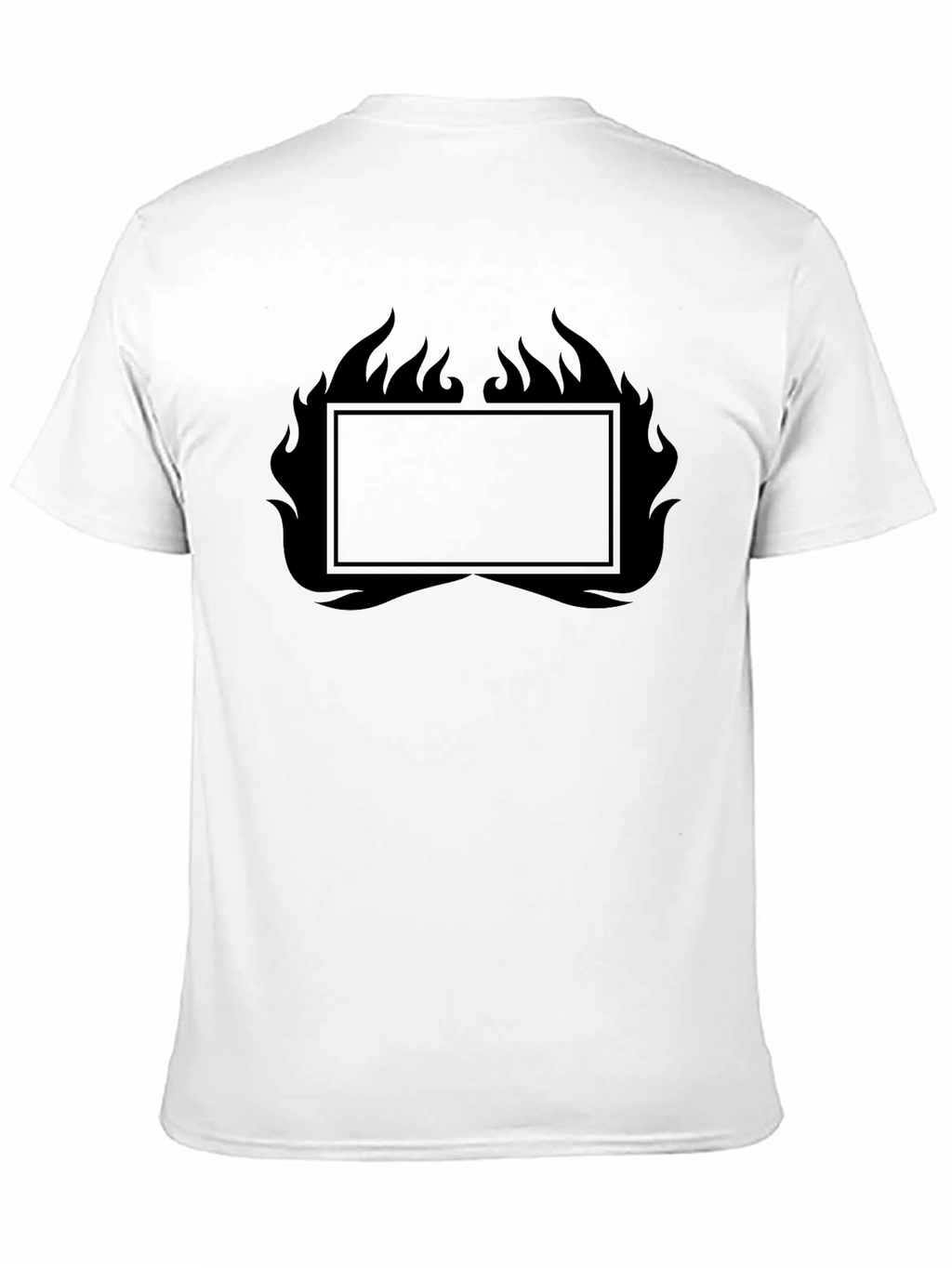 Mens Black Graphic T-Shirt - Flames Design
